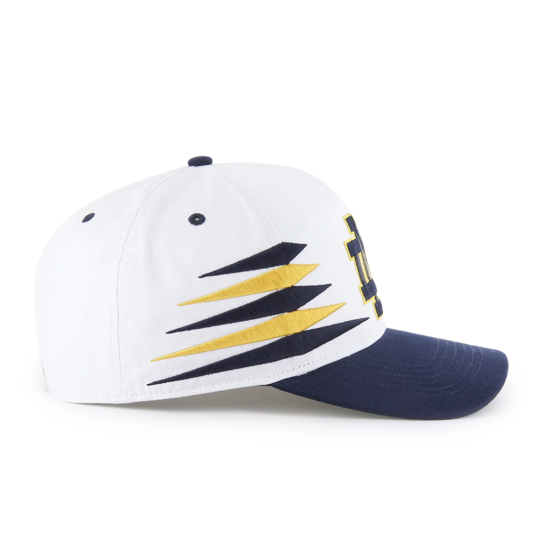 Notre Dame 47' Brand Diamond Cut Hitch Snapback Hat - White - Image 4