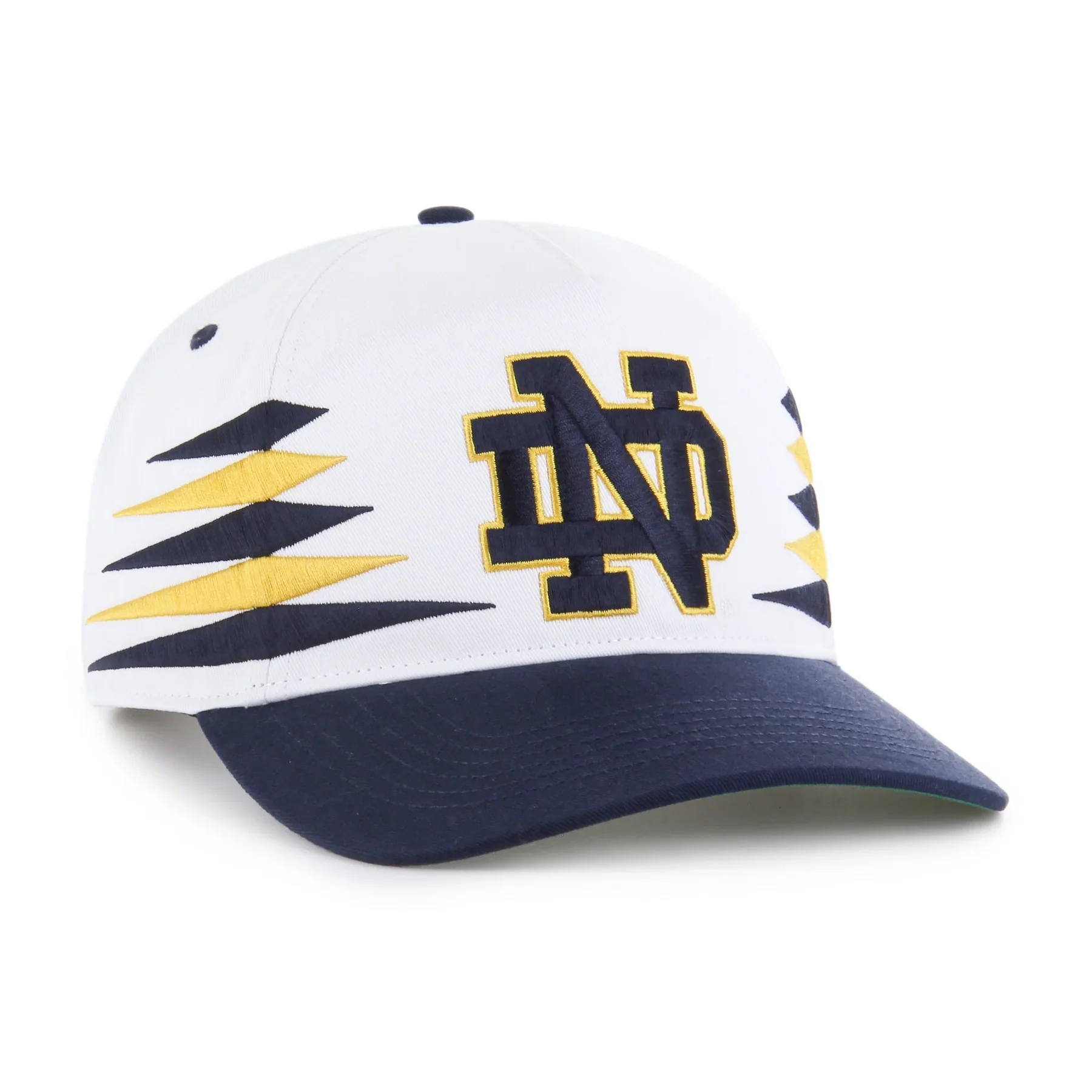 Notre Dame 47' Brand Diamond Cut Hitch Snapback Hat - White - Image 5