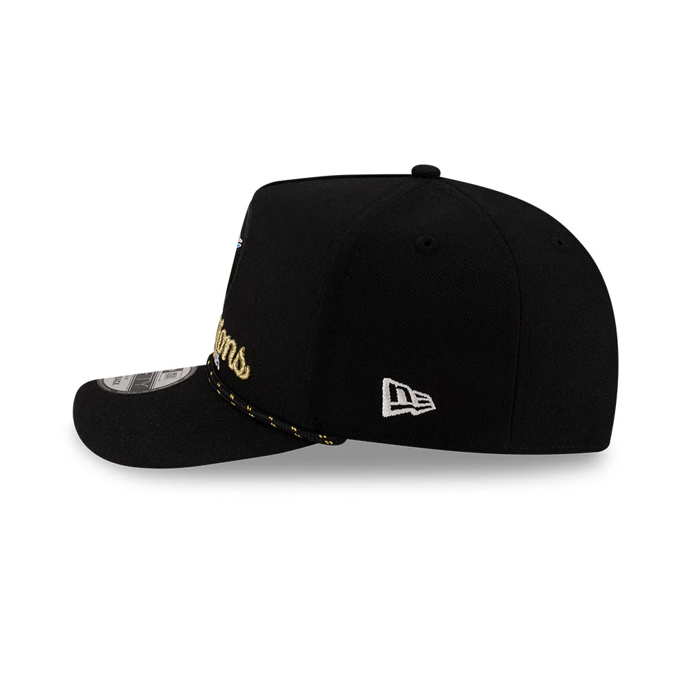 Oklahoma City Thunder New Era 2025 NBA Finals Champions Locker Room Rope A-Frame 9FIFTY Snapback Hat - Black - Image 4
