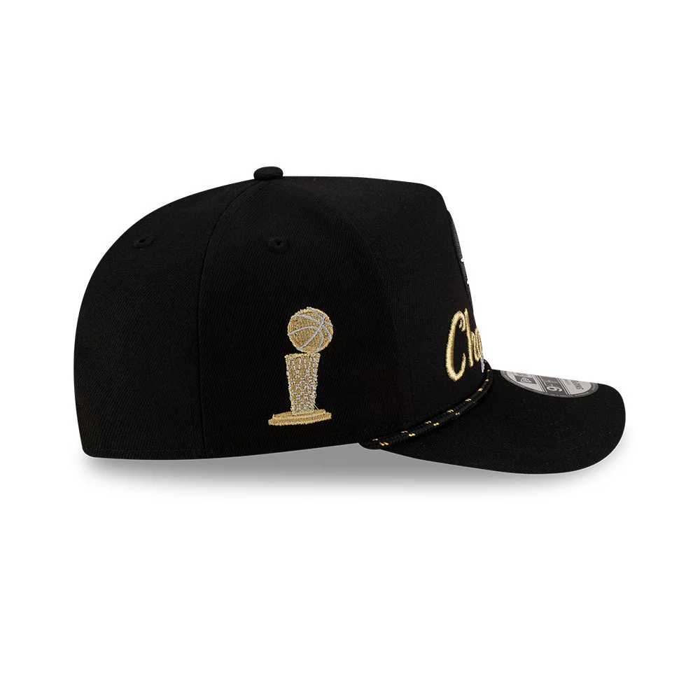 Oklahoma City Thunder New Era 2025 NBA Finals Champions Locker Room Rope A-Frame 9FIFTY Snapback Hat - Black - Image 6