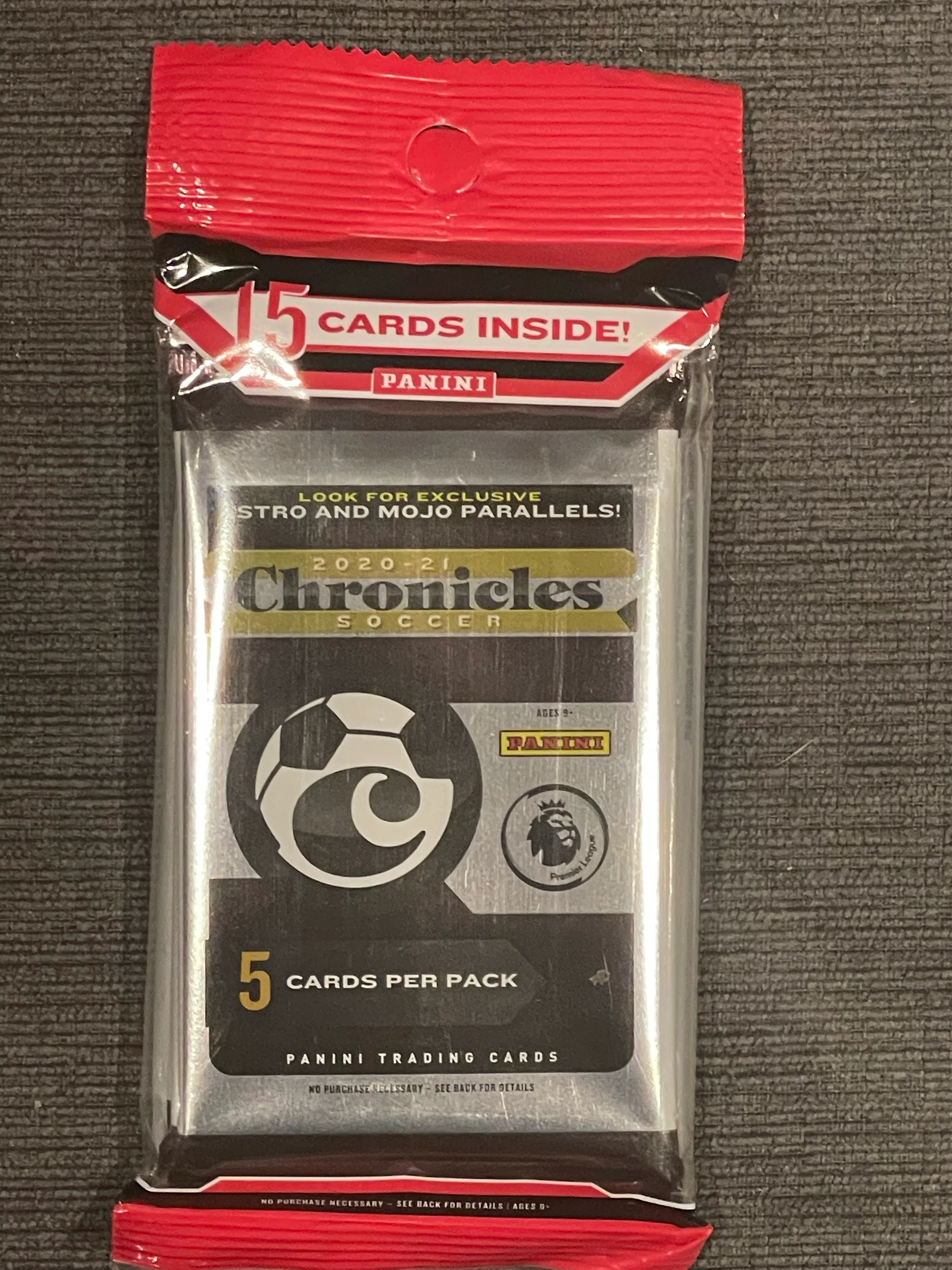 Panini 2020-21 Chronicles Premier League Soccer Value Cello Pack - 15 Cards