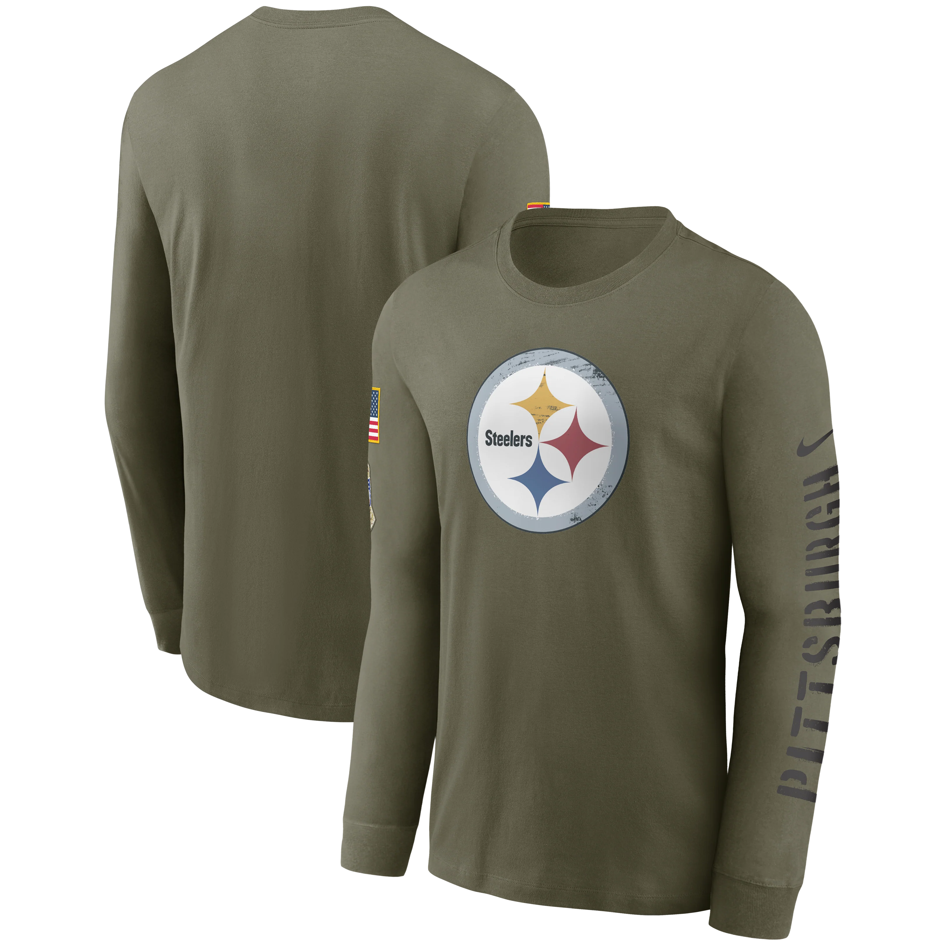 Pittsburgh Steelers Nike 2022 Salute To Service - Team Logo Long Sleeve T-Shirt - Olive