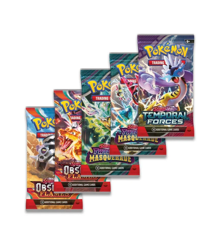 Pokémon TCG: Paradox Clash Tin (Iron Leaves ex, Walking Wake ex) - Image 3