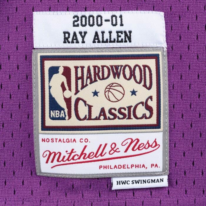 Ray Allen #34 Milwaukee Bucks Mitchell & Ness 2001-02 Hardwood Classic Swingman Jersey - Purple - Image 3