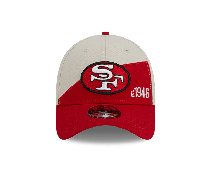 San Francisco 49ers New Era 2023 Historic Sideline 39THIRTY Flex Hat - Cream/Red - Image 2
