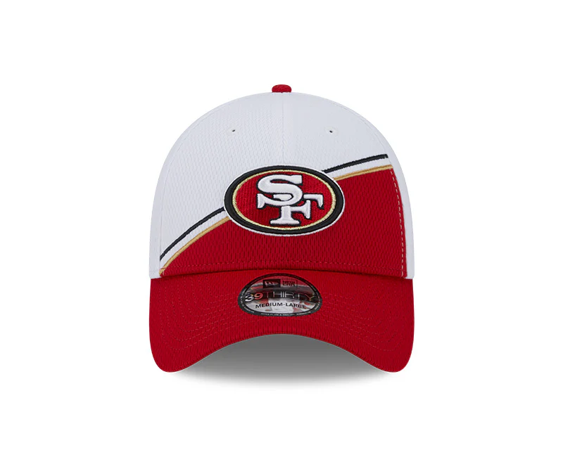 San Francisco 49ers New Era 2023 Sideline 39THIRTY Flex Hat - White/Red - Image 2