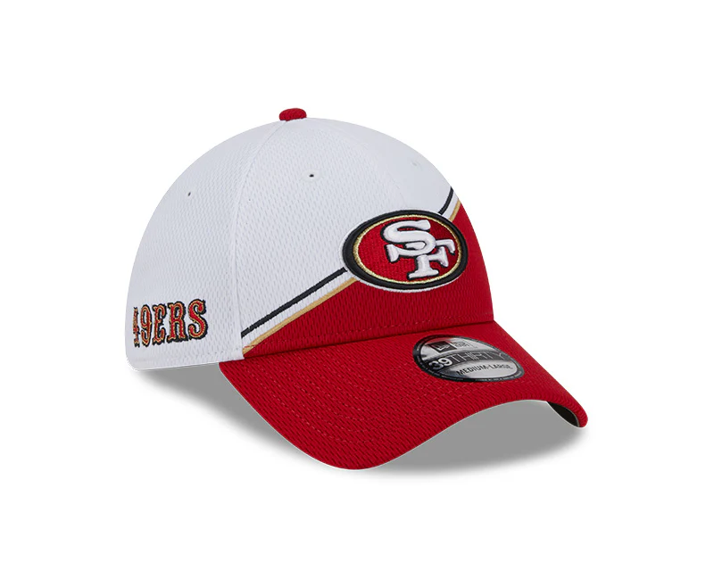 San Francisco 49ers New Era 2023 Sideline 39THIRTY Flex Hat - White/Red - Image 3