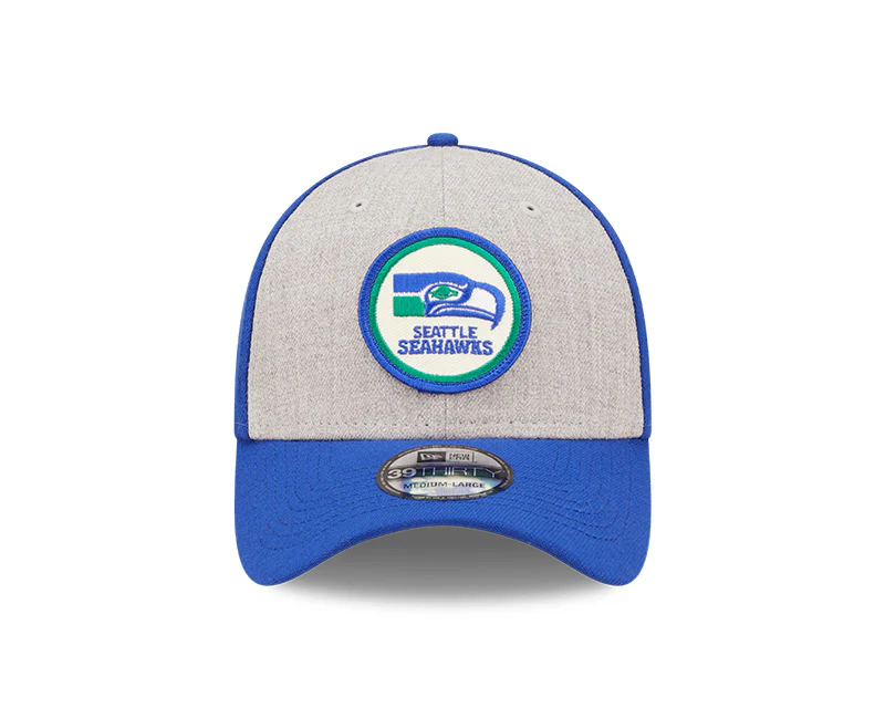 Seattle Seahawks New Era 2022 Sideline 39THIRTY Historic Flex Hat - Heathered Gray/Blue