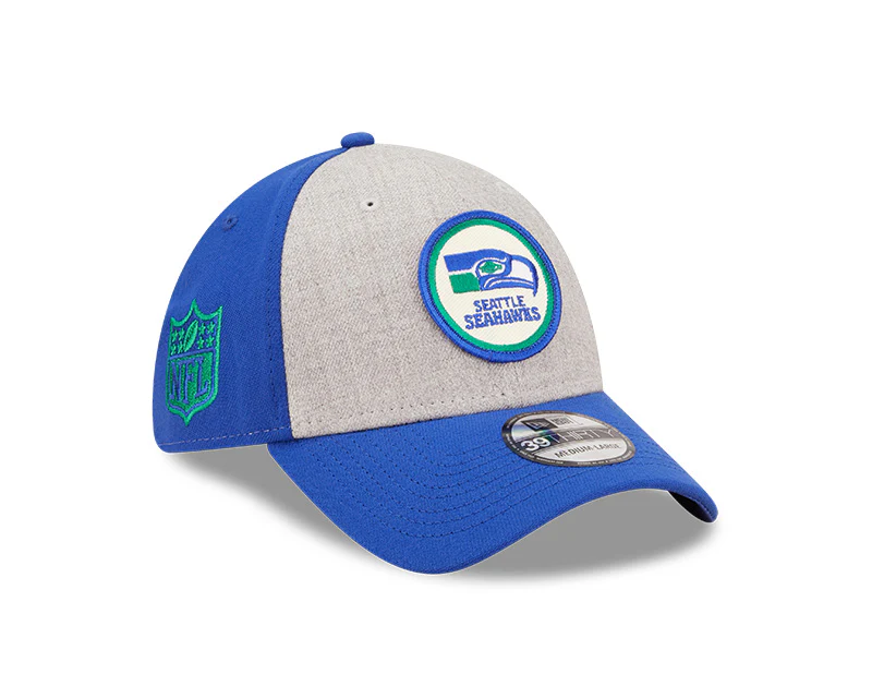 Seattle Seahawks New Era 2022 Sideline 39THIRTY Historic Flex Hat - Heathered Gray/Blue - Image 4