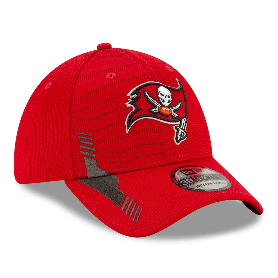 Tampa Bay Buccaneers 2021 New Era NFL Sideline Home Red 39THIRTY Flex Hat - Image 3