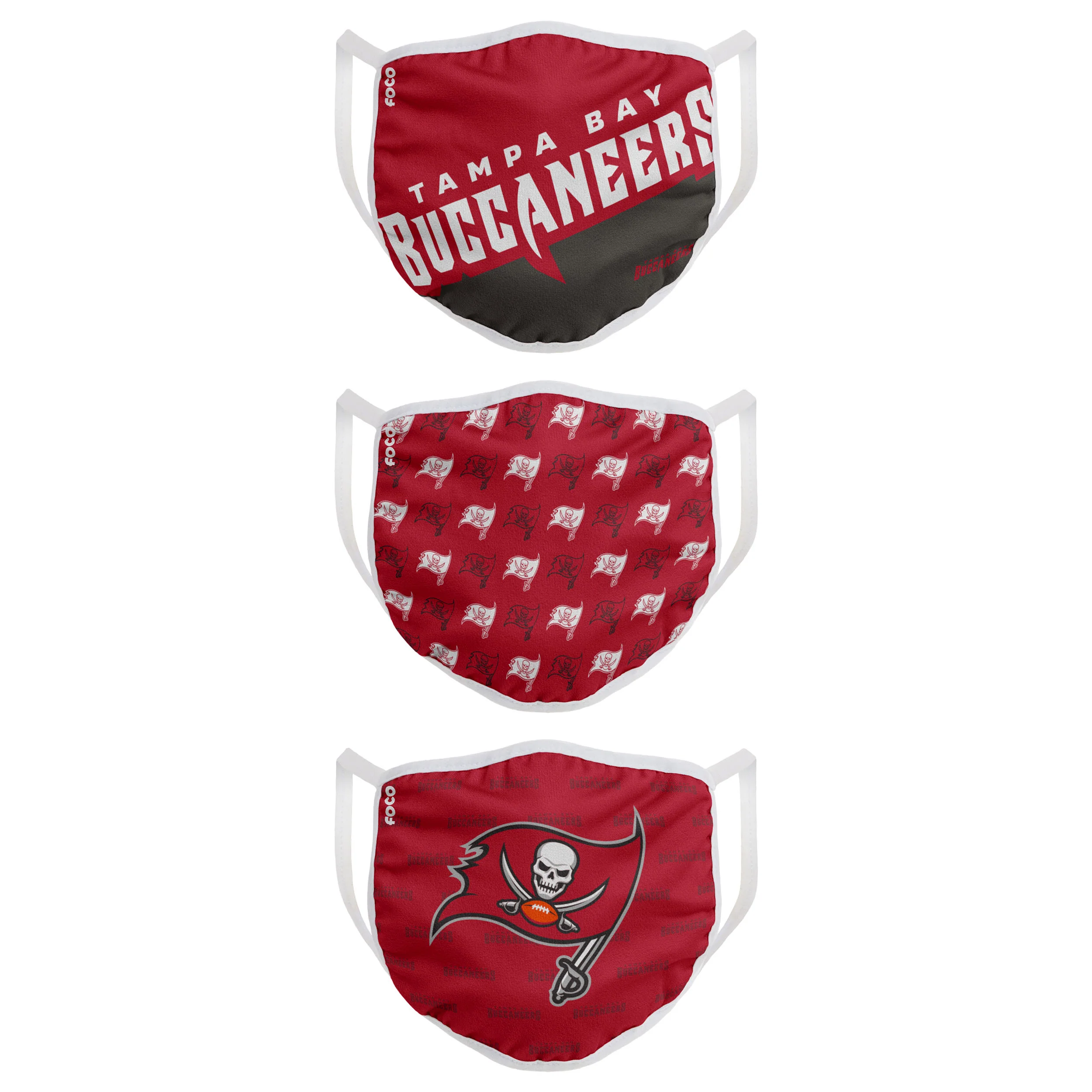 Tampa Bay Buccaneers Game Time FOCO NFL Face Mask Covers Adult 3 Pack - Image 2
