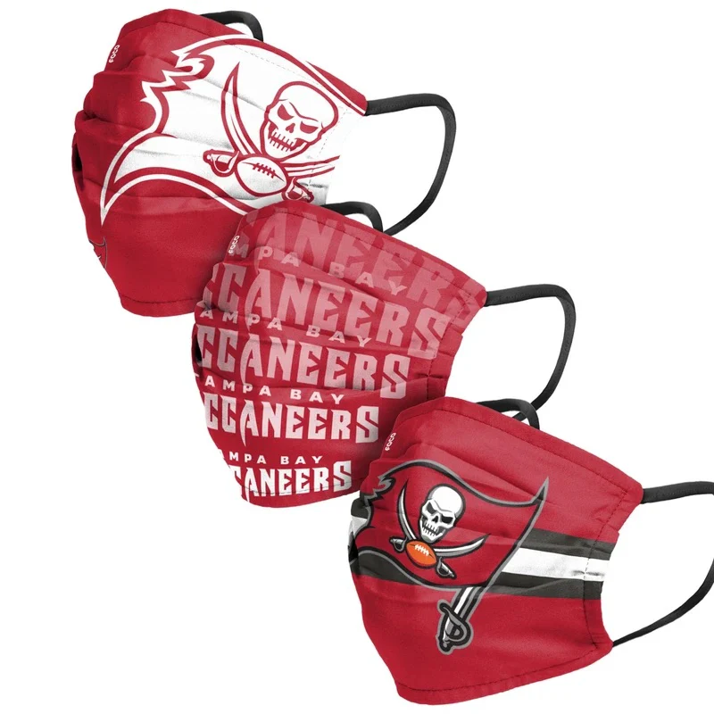 Tampa Bay Buccaneers Match Day FOCO NFL Face Mask Covers Adult 3 Pack