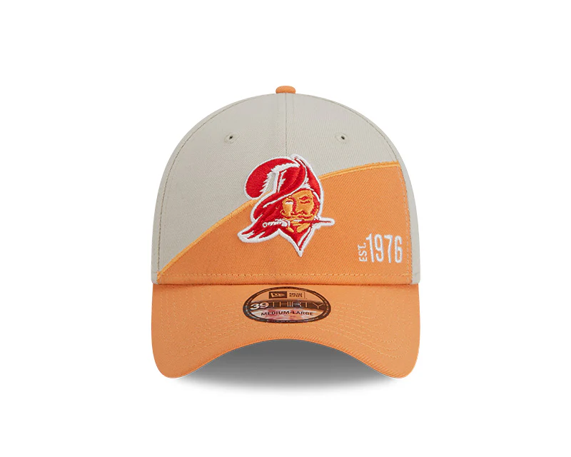 Tampa Bay Buccaneers New Era 2023 Historic Sideline 39THIRTY Flex Hat - Cream/Yellow - Image 2