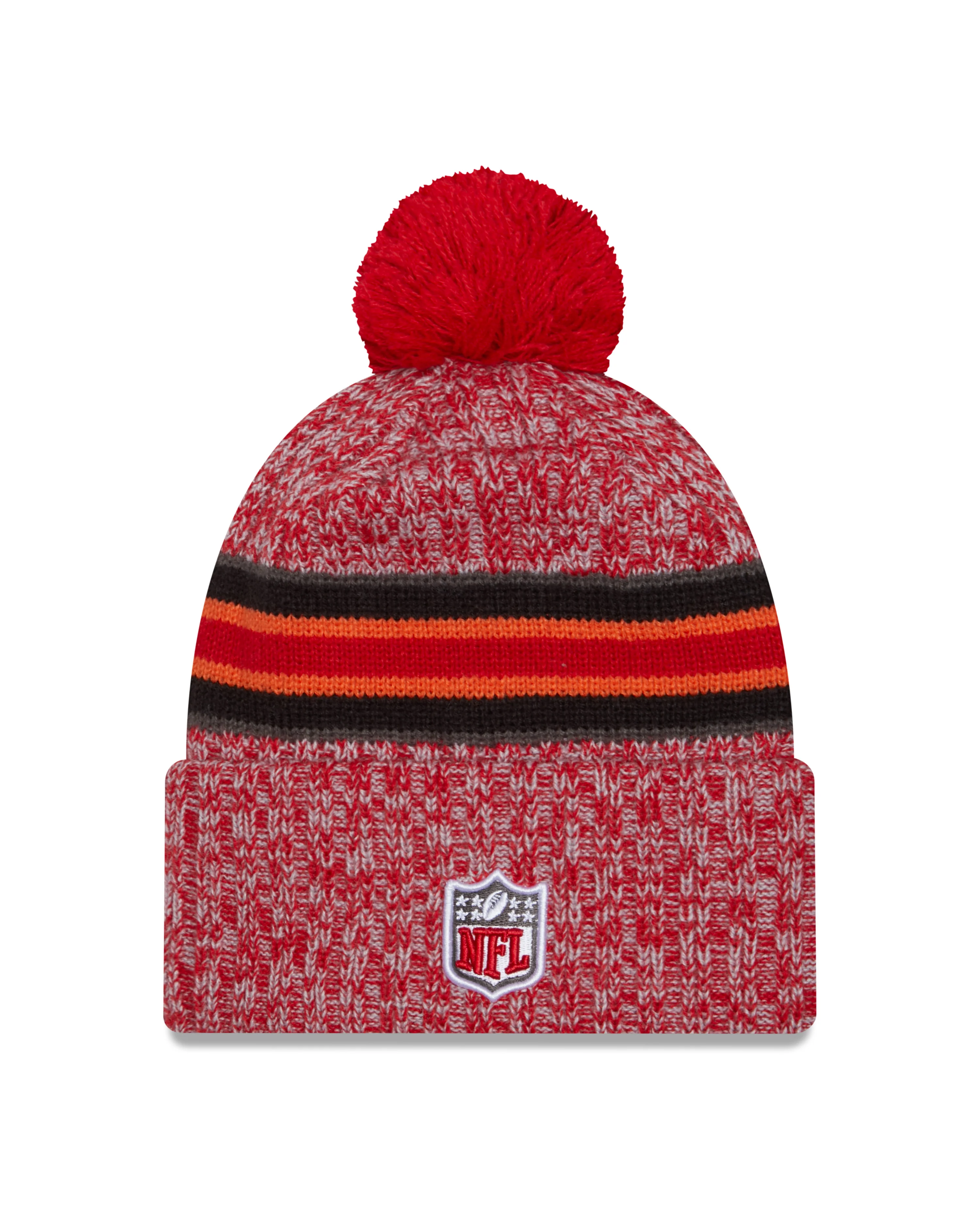 Tampa Bay Buccaneers New Era 2023 Sideline - Sport Cuffed Pom Knit Hat - Red - Image 2