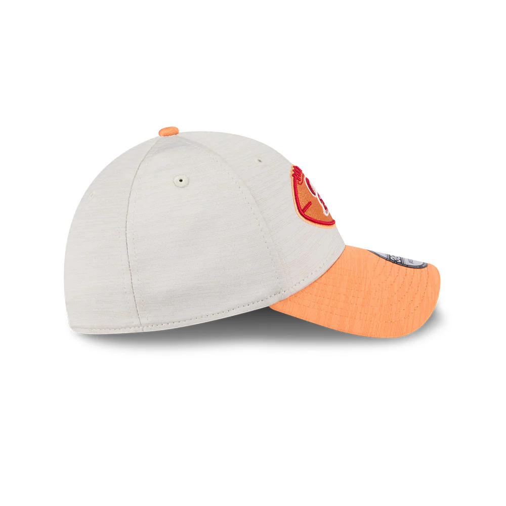 Tampa Bay Buccaneers New Era 2024 Sideline Historic 39THIRTY Flex Hat - Stone/ Orange - Image 3