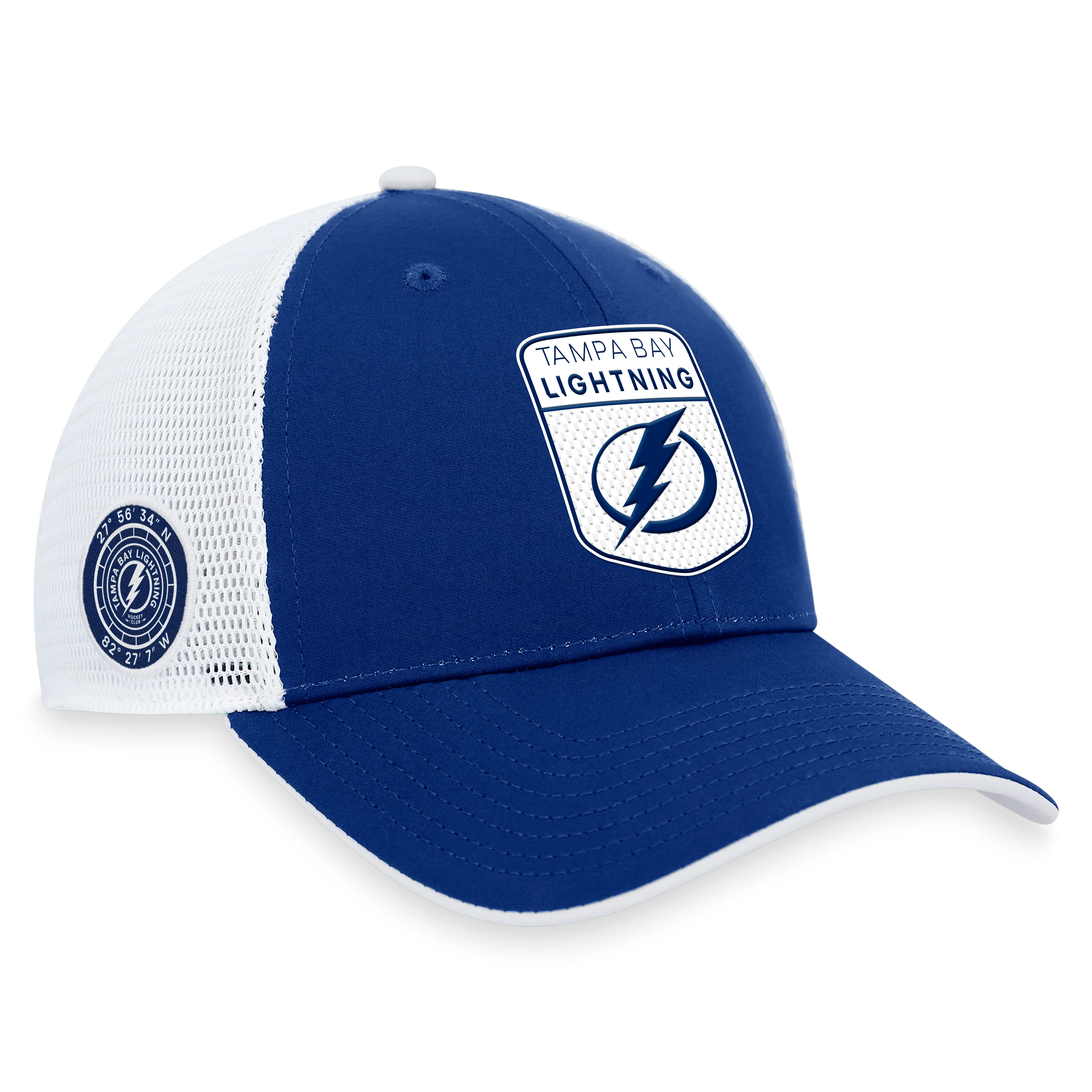 Tampa Bay Lightning Fanatics Branded Blue 2023 NHL Draft On Stage Trucker Adjustable Hat - Image 4