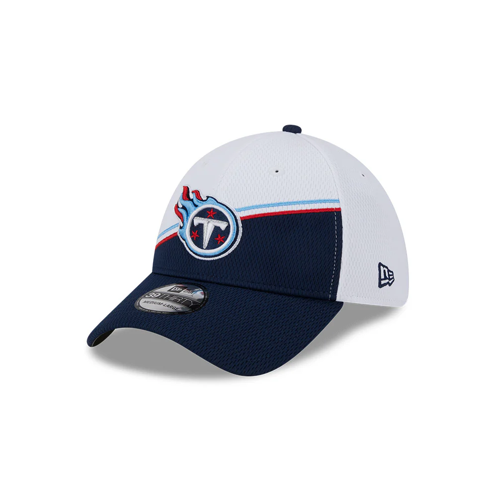 Tennessee Titans New Era 2023 Sideline 39THIRTY Flex Hat - White/Navy