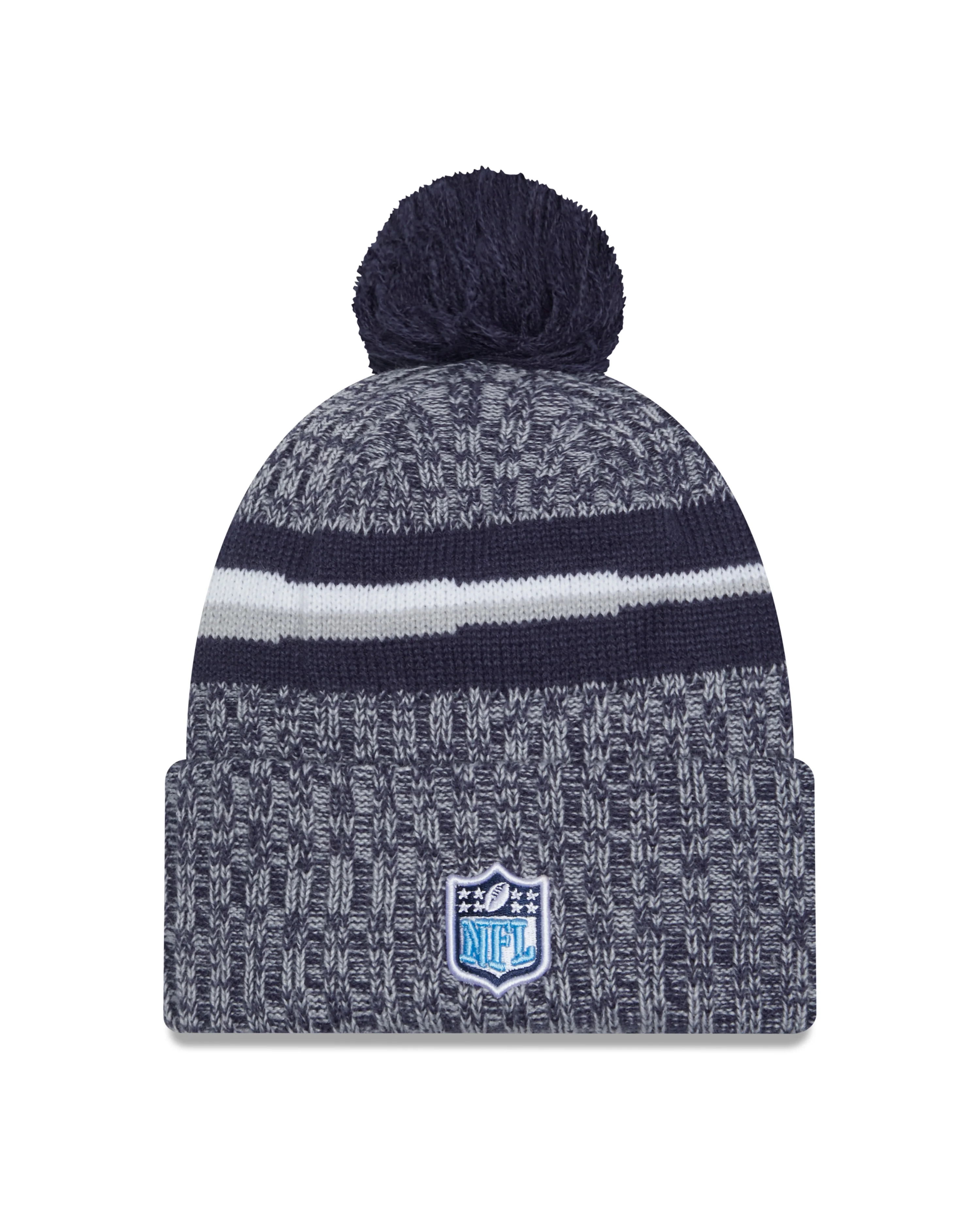 Tennessee Titans New Era 2023 Sideline - Sport Cuffed Pom Knit Hat - Navy - Image 2