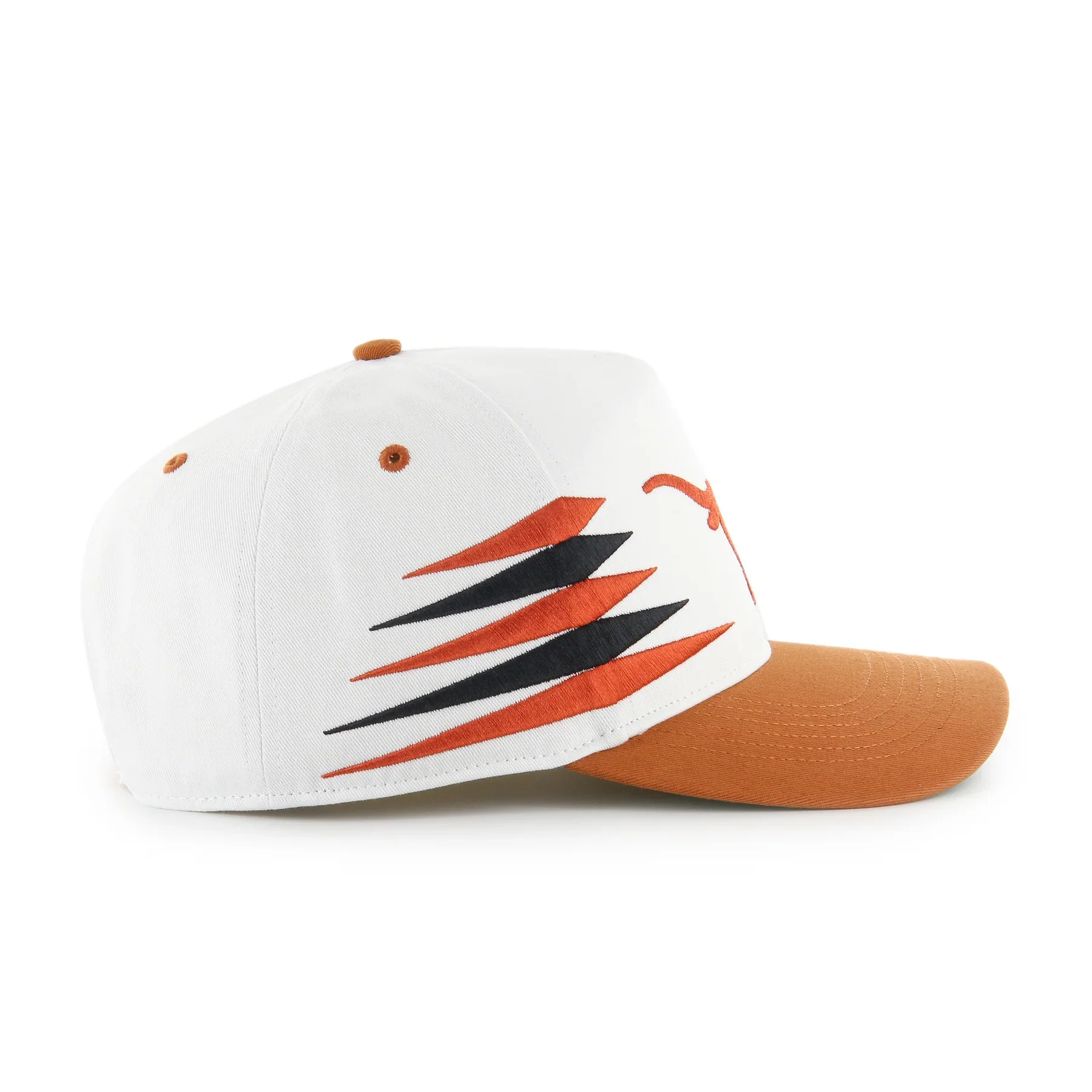 Texas Long Horns 47' Brand Diamond Cut Hitch Snapback Hat - White - Image 4