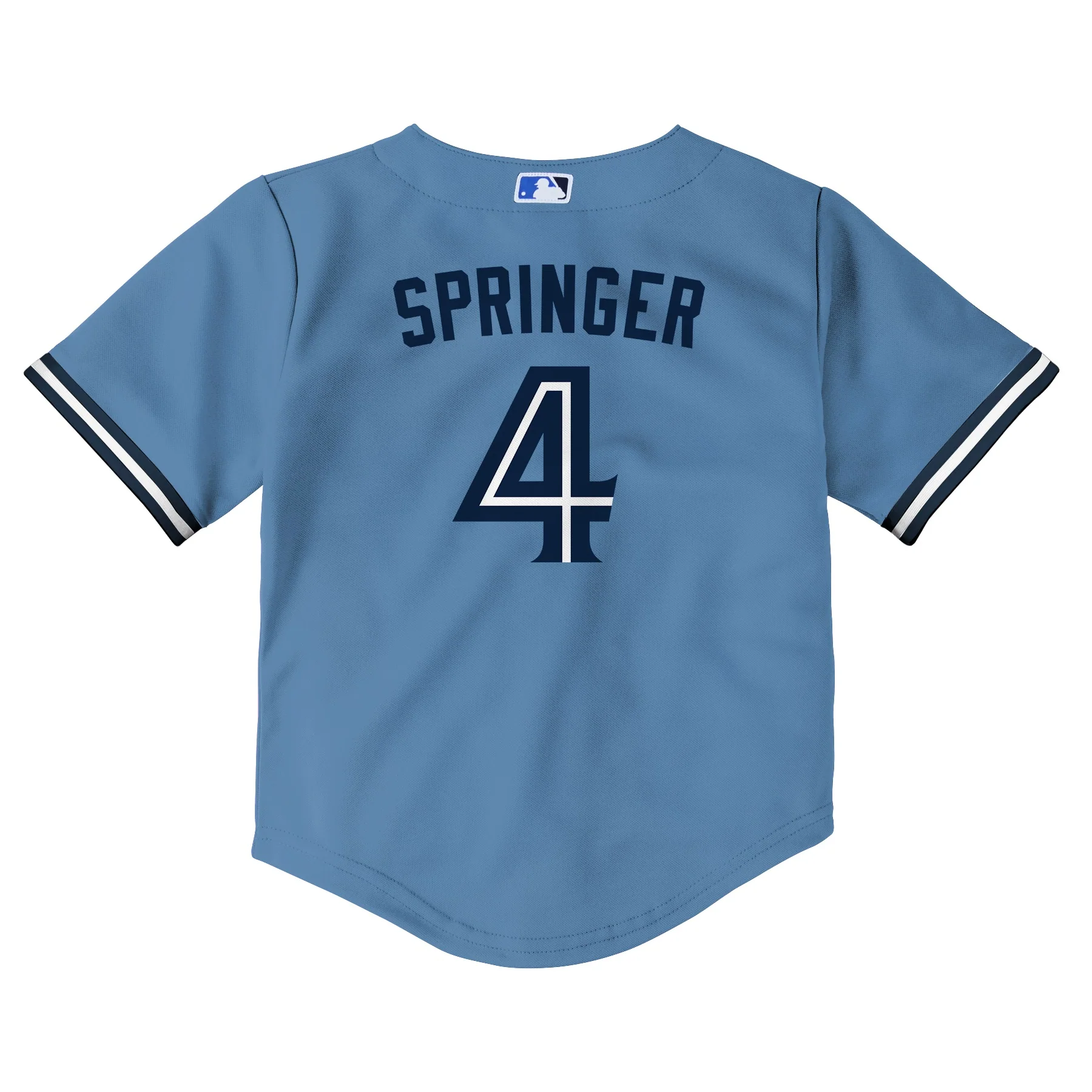 Toddler Toronto Blue Jays George Springer #4 Nike Powder Blue Horizon Replica Team Jersey - Image 3