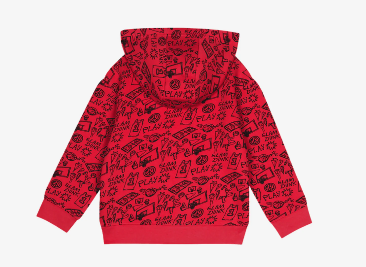 Toddler Toronto Raptors Printed Red Black Fleece Hoodie Set - Image 3