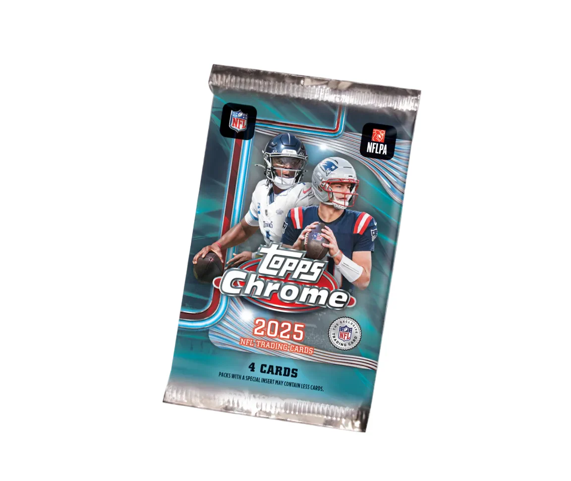 Topps Chrome 2025 NFL Football Trading Cards Pack (4 Cards)