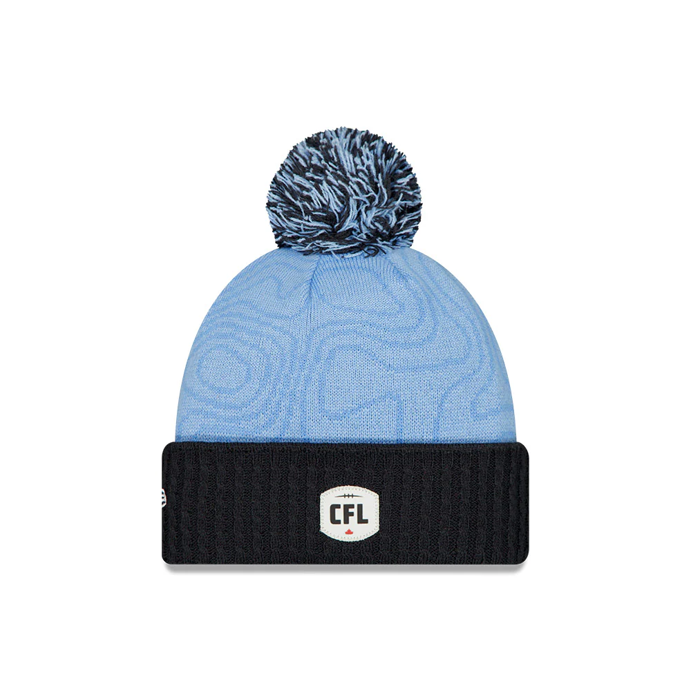 TORONTO ARGONAUTS CFL 2025 New Era Side Line Knit Pom Toque - Sky Navy - Image 2