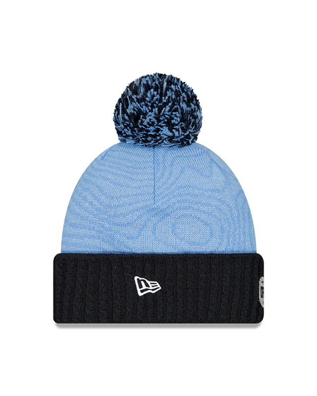 TORONTO ARGONAUTS CFL 2025 New Era Side Line Knit Pom Toque - Sky Navy - Image 3