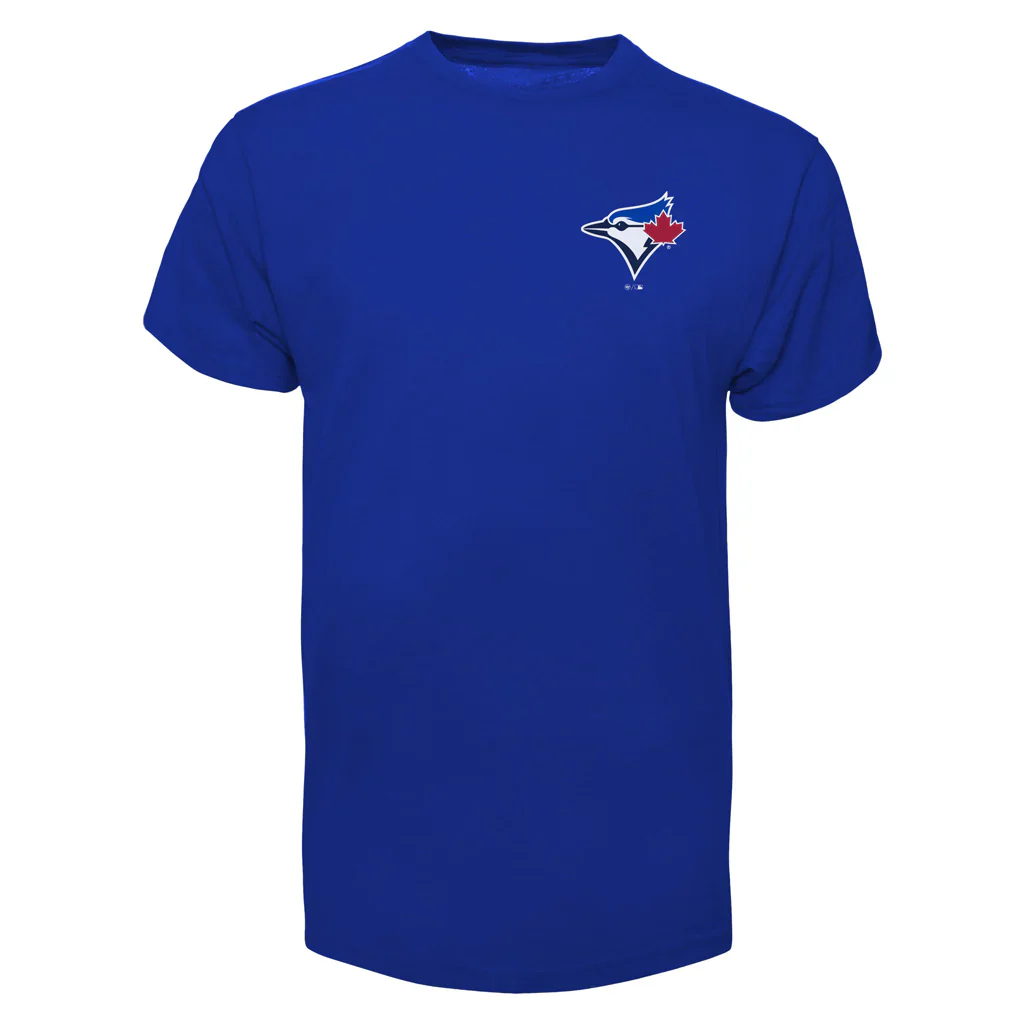 Toronto Blue Jay Daulton Varsho #5 '47 Brand Royal Name & Number T-Shirt - Image 2