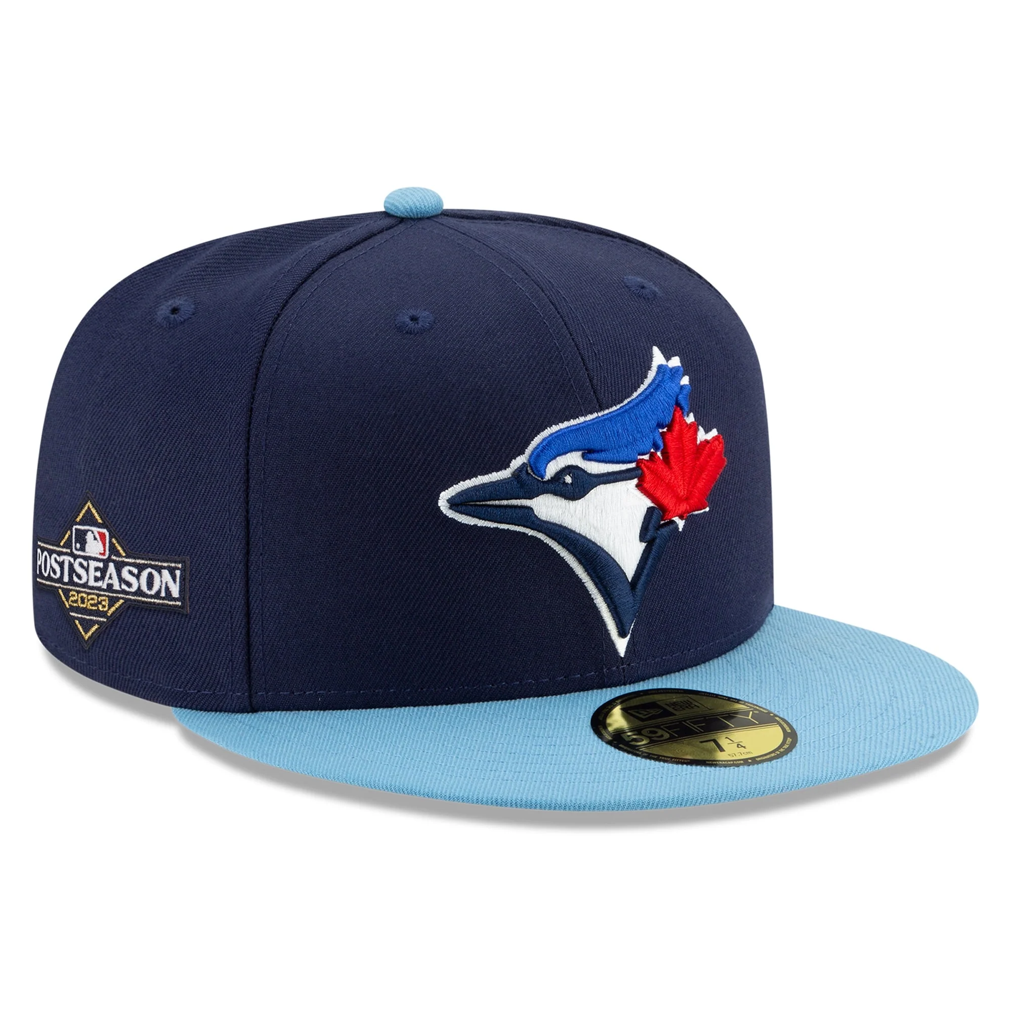 Toronto Blue Jays Alt 4 Official On-Field Postseason 2023 Playoffs New Era 59FIFTY Fitted Hat- Navy/Light Blue or