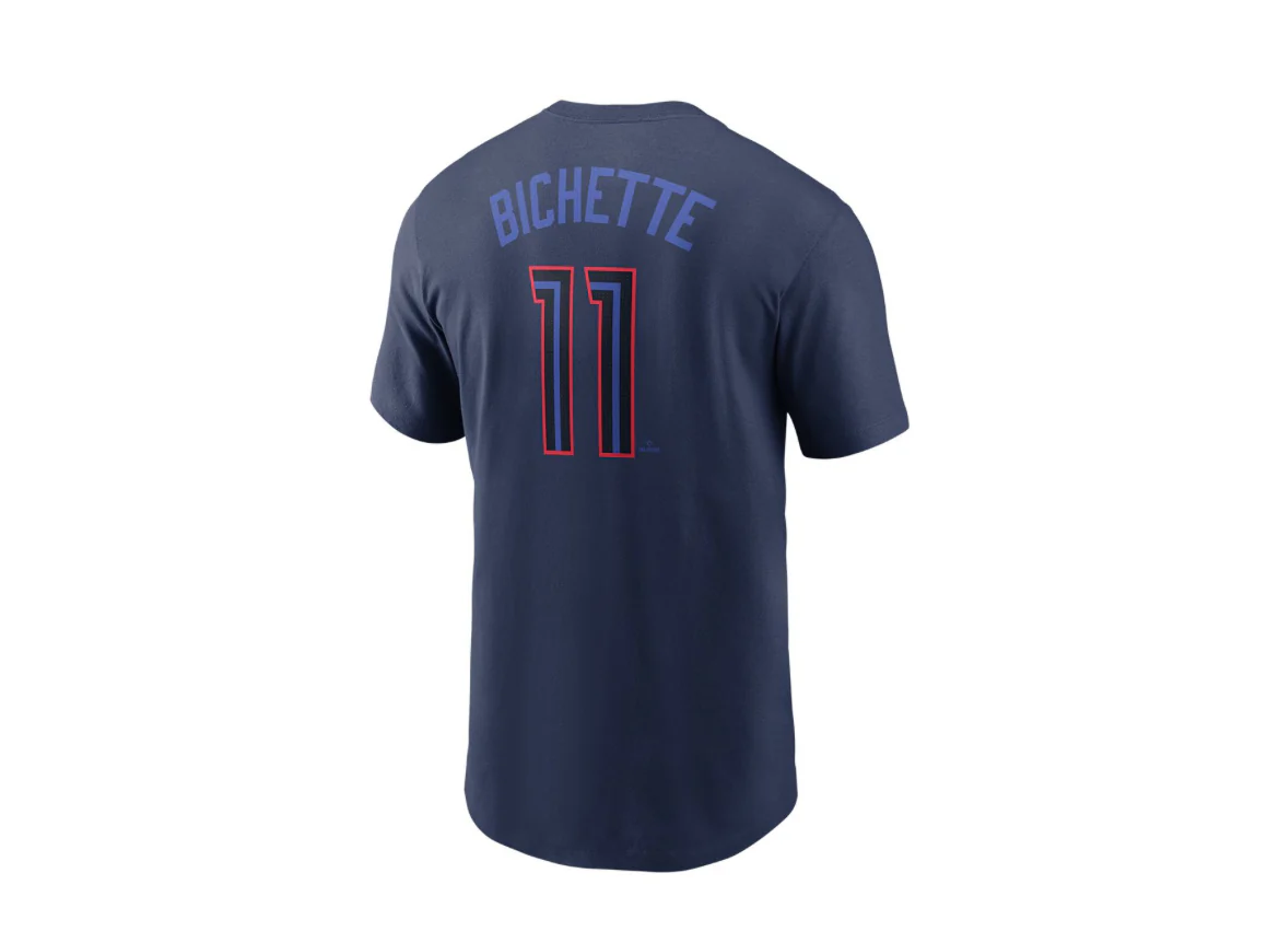 Toronto Blue Jays City Connect Bo Bichette #11 Nike Midnight Blue Name and Number T-Shirt - Image 2