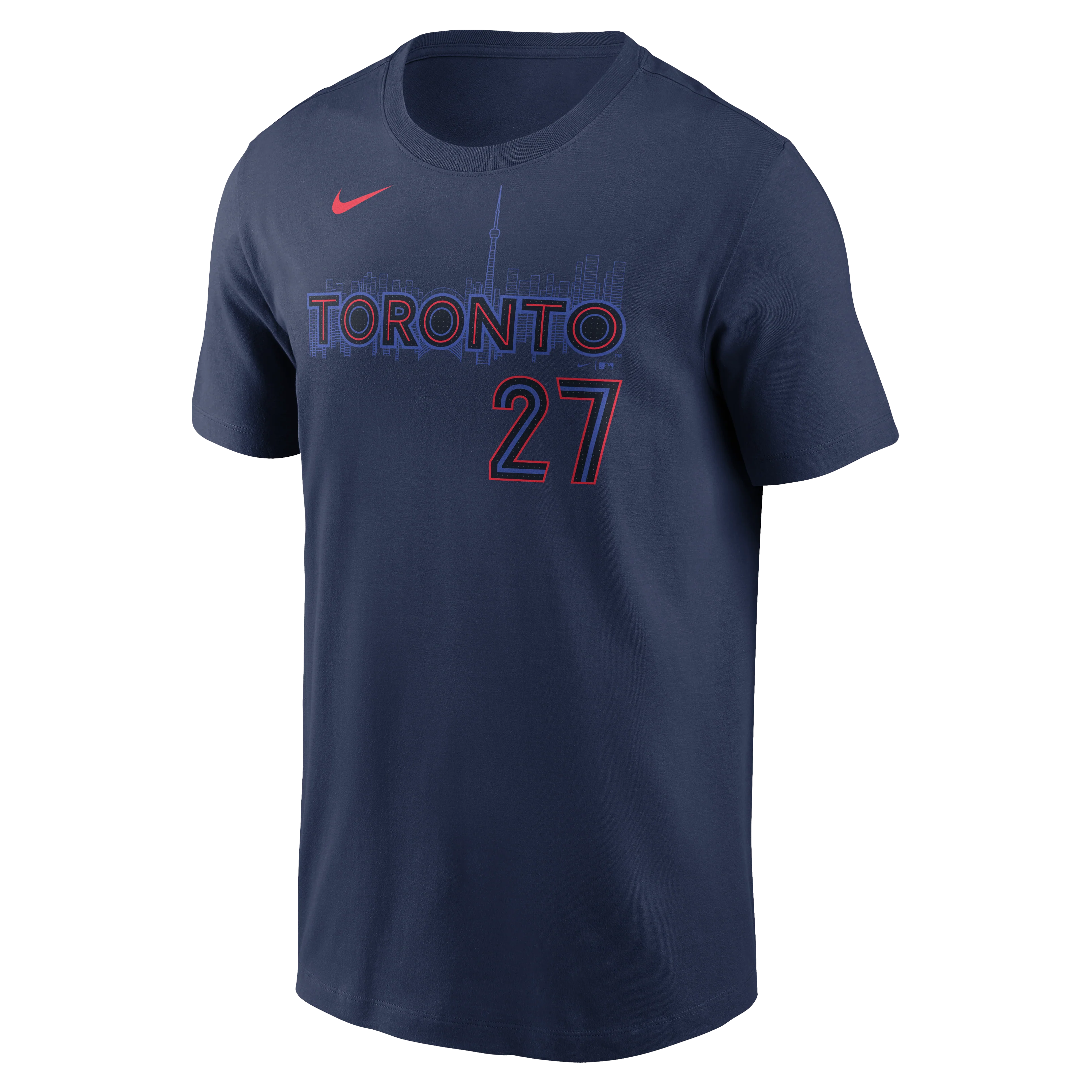 Toronto Blue Jays City Connect Vladimir Guerrero Jr. #27 Nike Midnight Blue Name and Number T-Shirt - Image 3