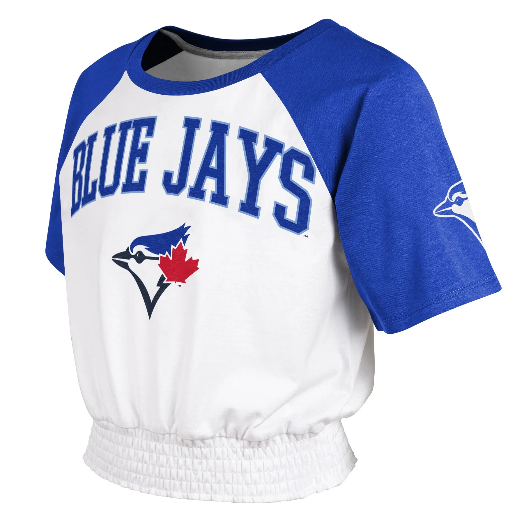 Youth Toronto Blue Jays Girls On Base Fashion Raglan T-Shirt - White - Image 2