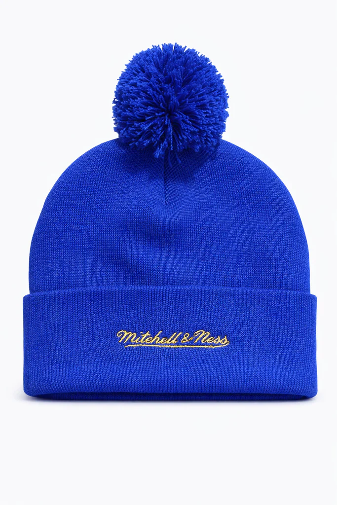 Toronto Blue Jays Mitchell & Ness MLB 2025 World Series Knit Pom Toque - Blue - Image 2
