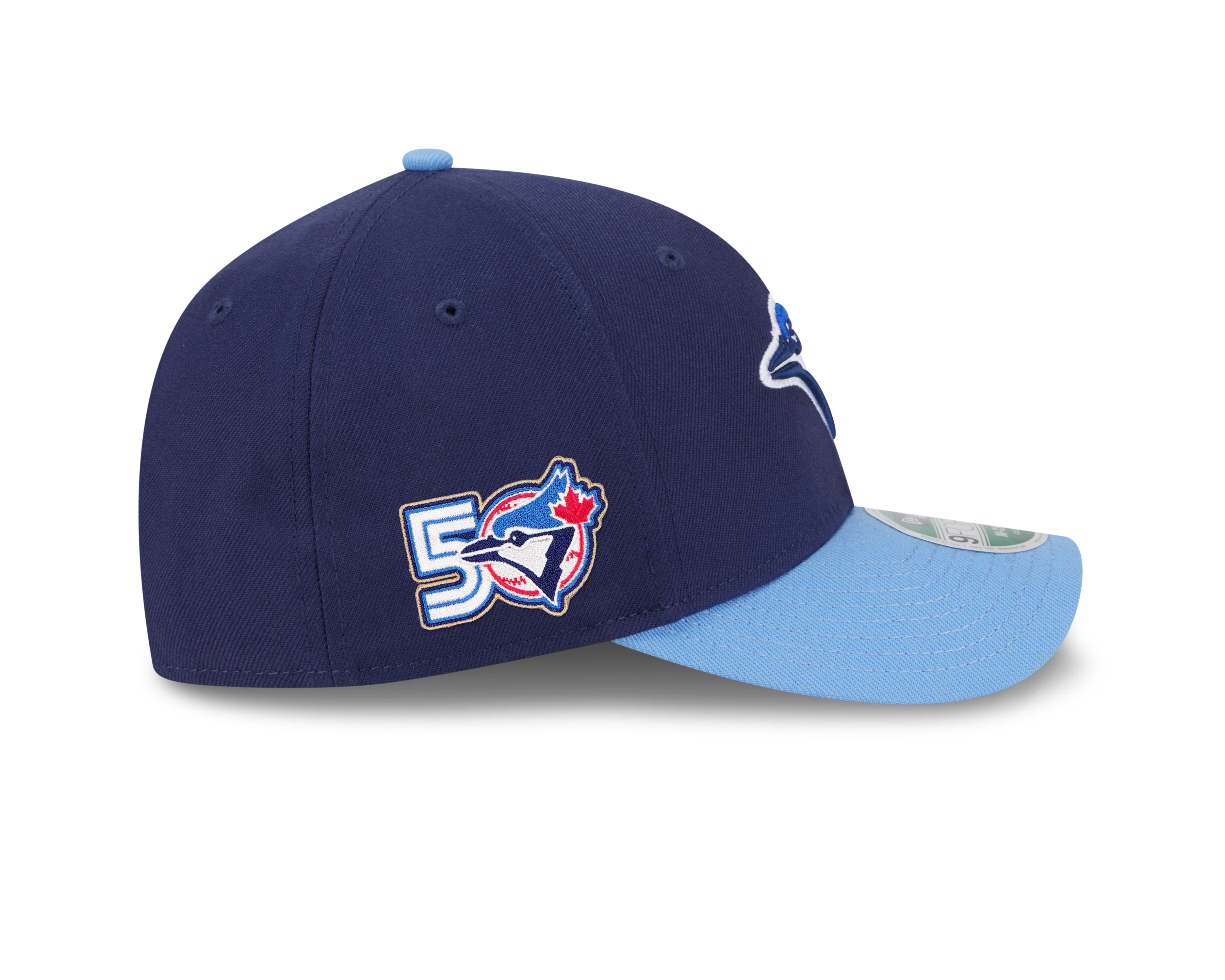 Toronto Blue Jays New Era 50th Season Anniversary On-Field 9FORTY 2-Tone Navy A-Frame SnapBack Hat - Image 6