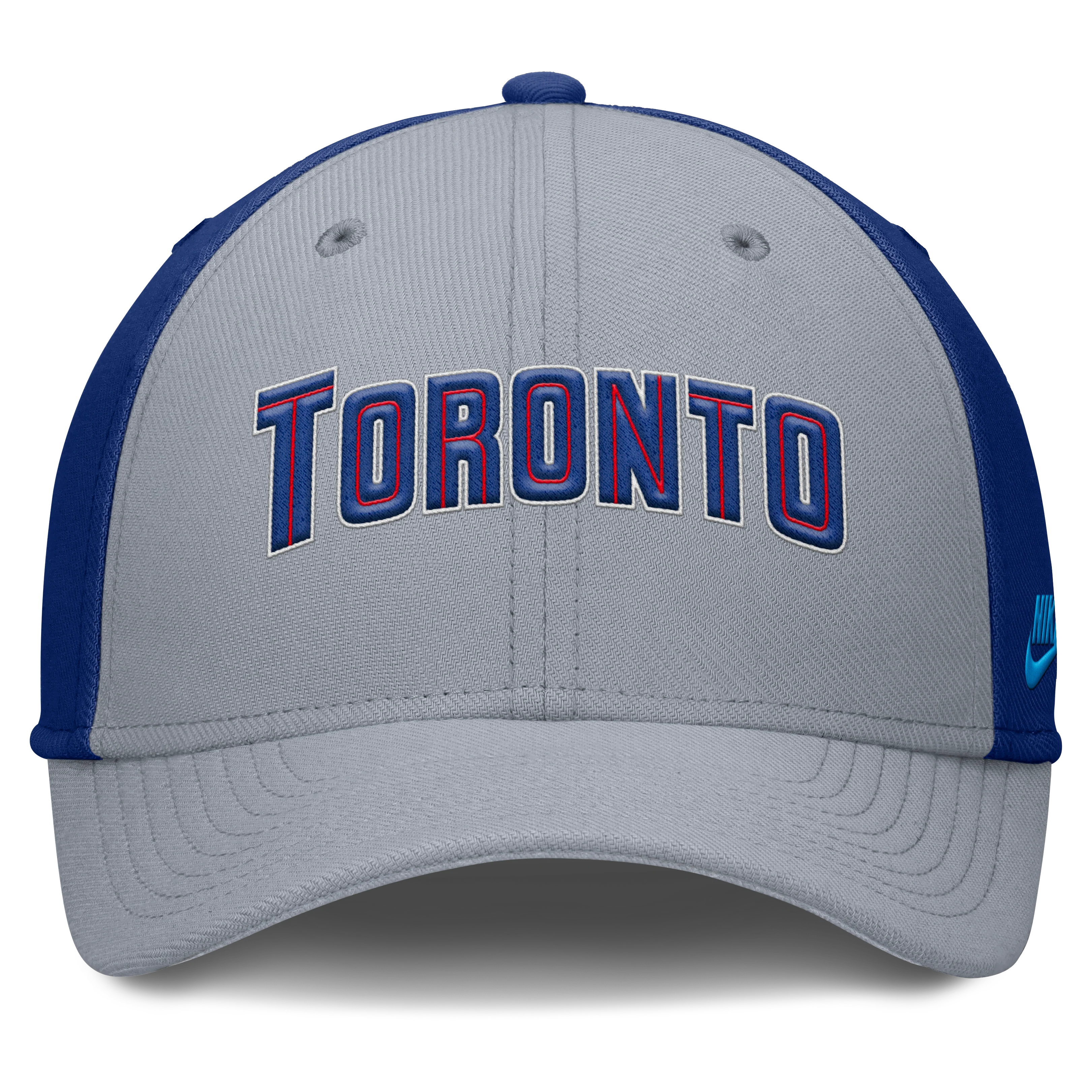Toronto Blue Jays Nike Gray/Royal Rise Swoosh Performance Flex Hat - Image 2