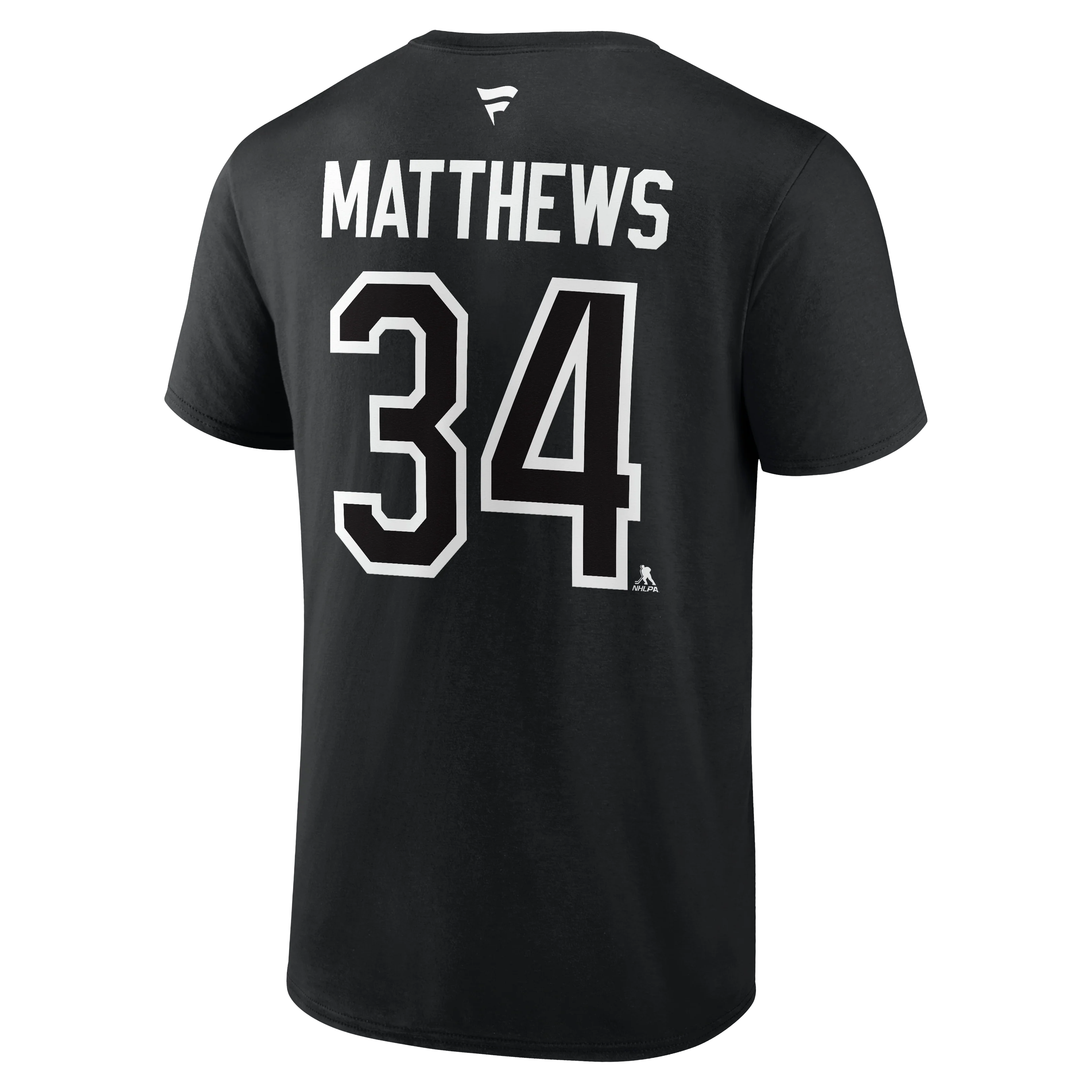 Toronto Maple Leafs Auston Matthews #34 Fanatics Name and Number with "C" T-Shirt -Black - Image 3