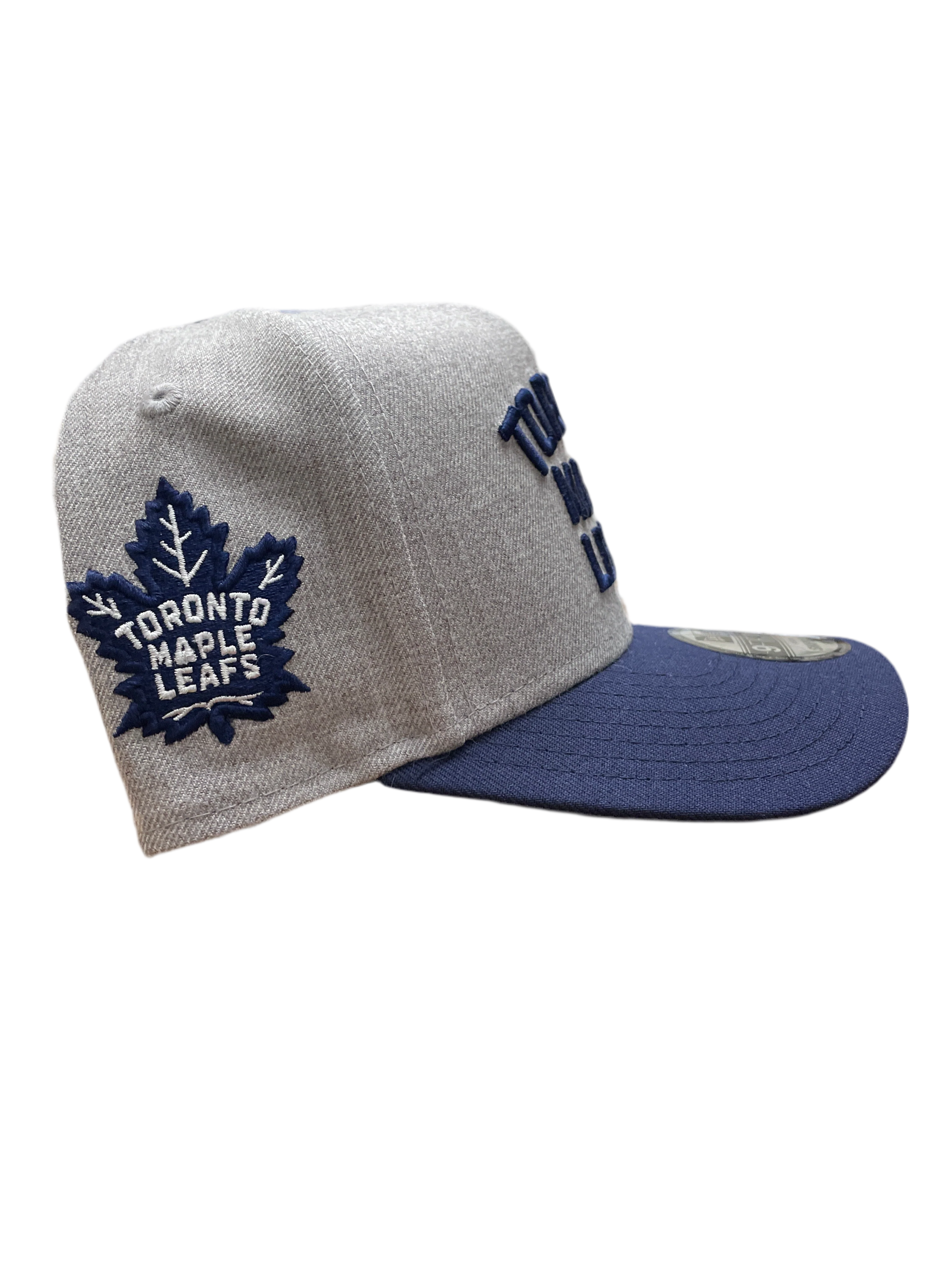 Toronto Maple Leafs New Era 9Fifty A-Frame Grey 2-Tone WordMark Snapback Hat - Image 2