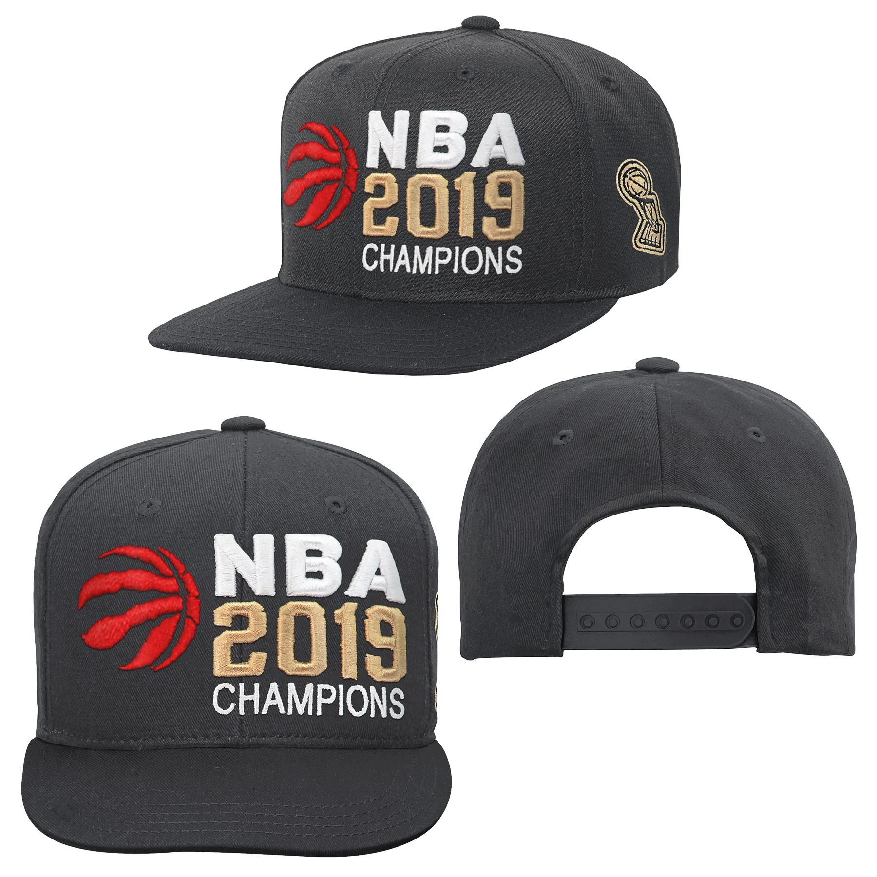 Youth Toronto Raptors 2019 NBA Champions Black Adjustable Hat - Image 2