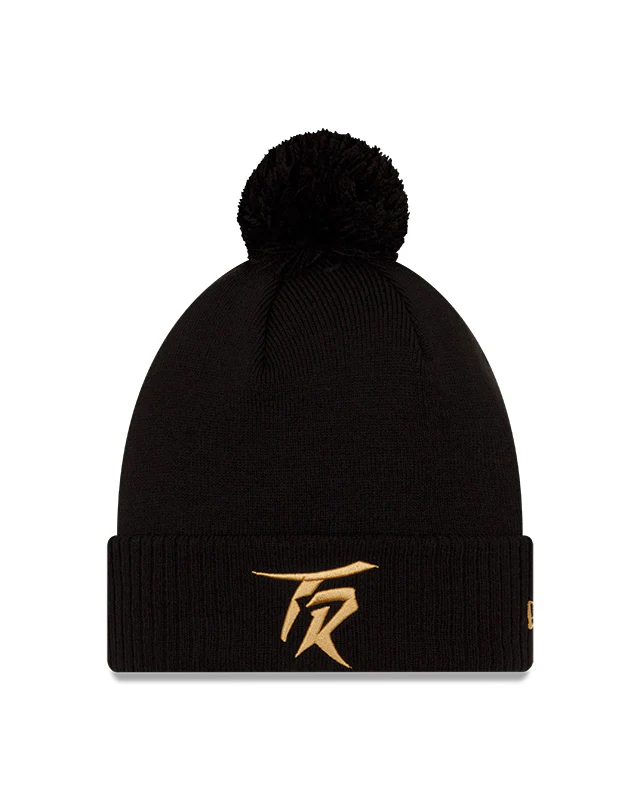 Toronto Raptors Alternate New Era Black and Gold City Series 21 Pom Knit Toque