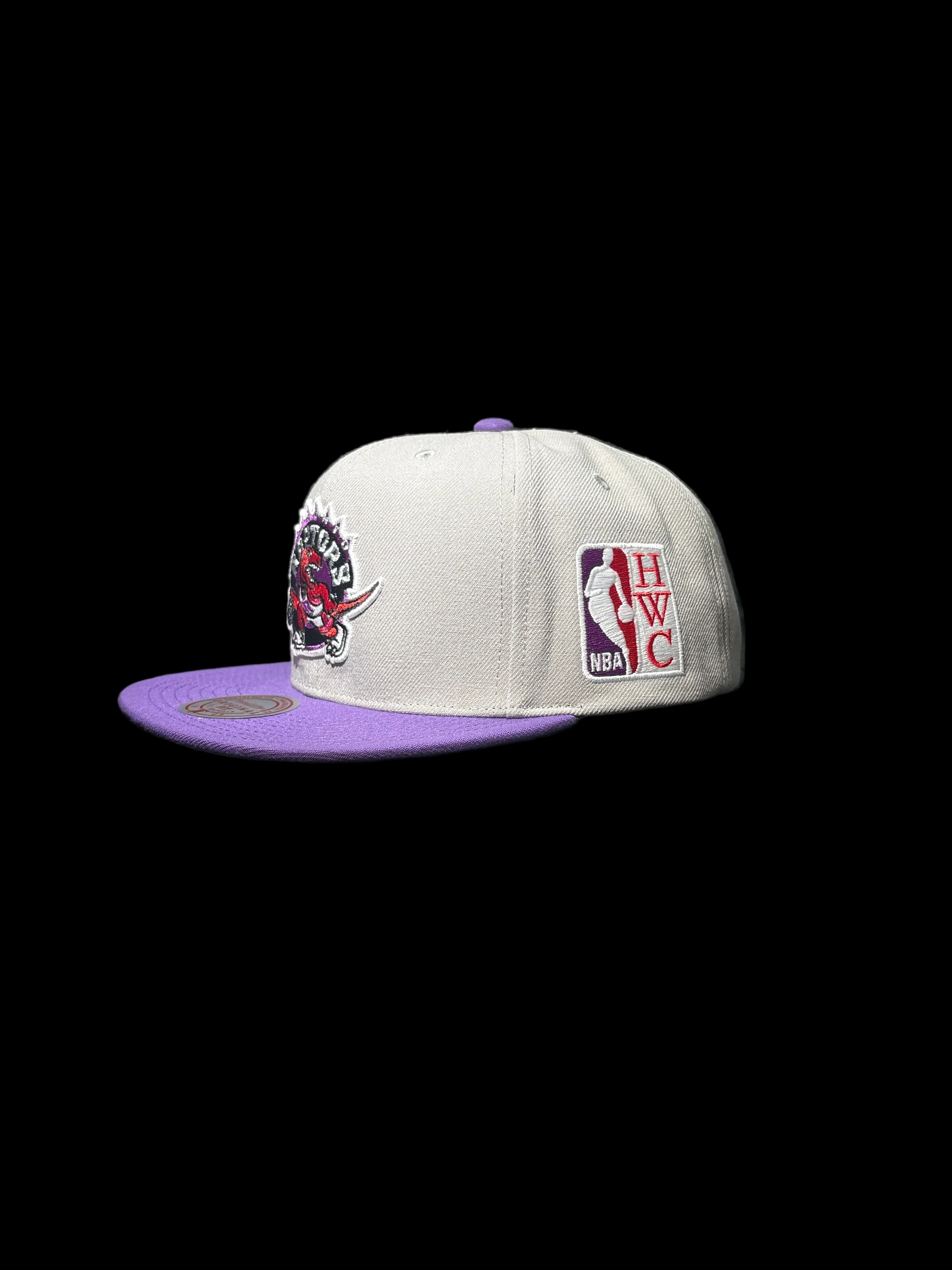 Toronto Raptors Mitchell & Ness Hardwood Classic Legendary Original Fit Snapback Hat - Grey/Purple - Image 2