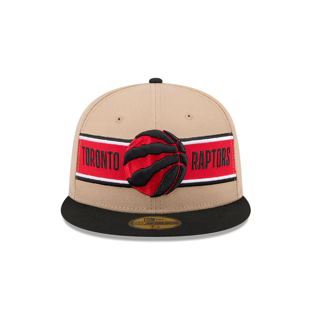 Toronto Raptors New Era 2024 NBA Draft 59FIFTY Fitted Hat - Tan/Black - Image 3
