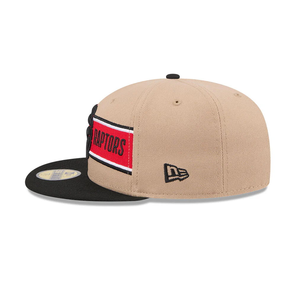 Toronto Raptors New Era 2024 NBA Draft 59FIFTY Fitted Hat - Tan/Black - Image 4