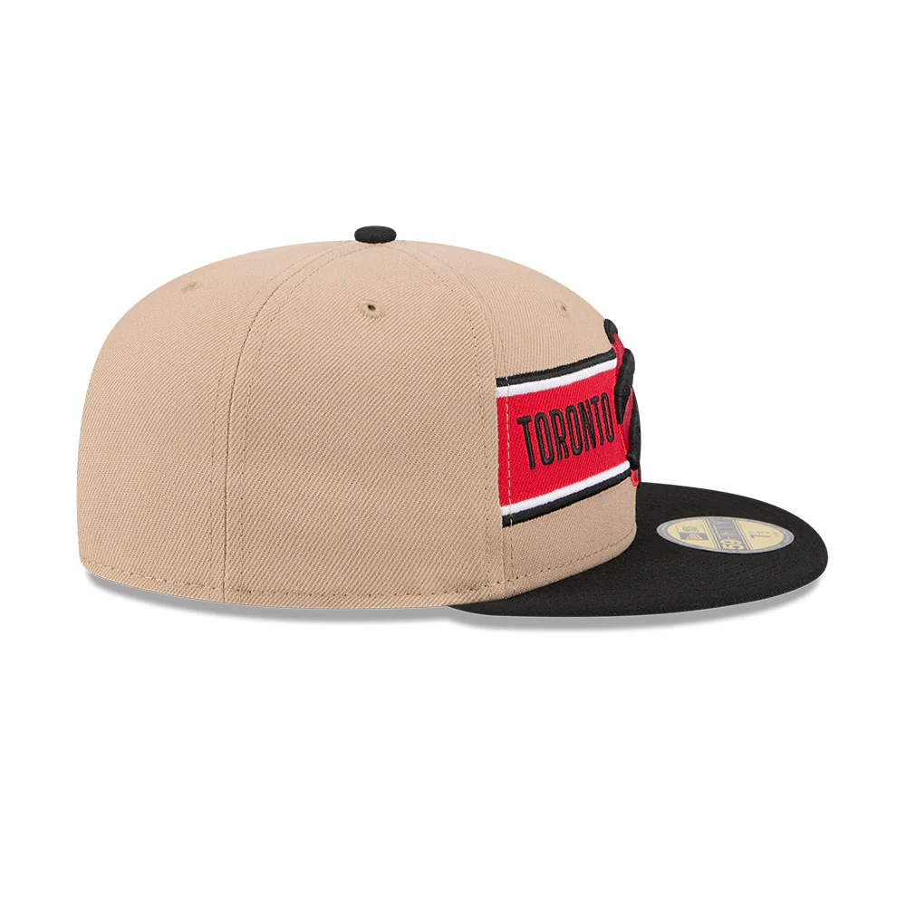Toronto Raptors New Era 2024 NBA Draft 59FIFTY Fitted Hat - Tan/Black - Image 6