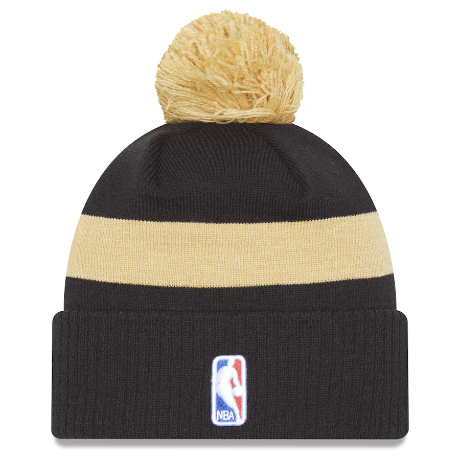 Toronto Raptors New Era Black and Gold City Edition 2022-23 Pom Knit Toque - Image 2