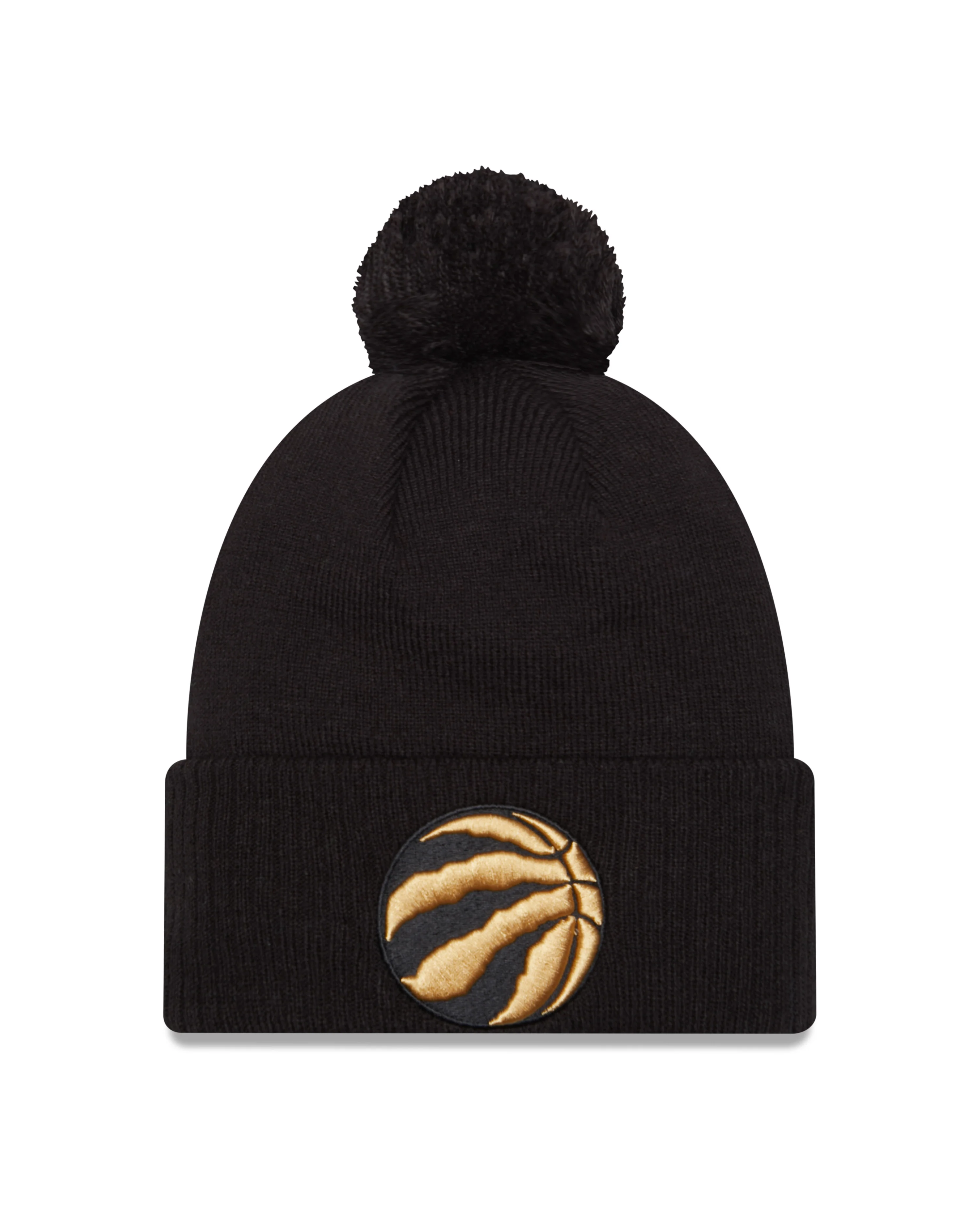 Toronto Raptors New Era City Edition 2023-24 Pom Knit Toque - Black/Gold
