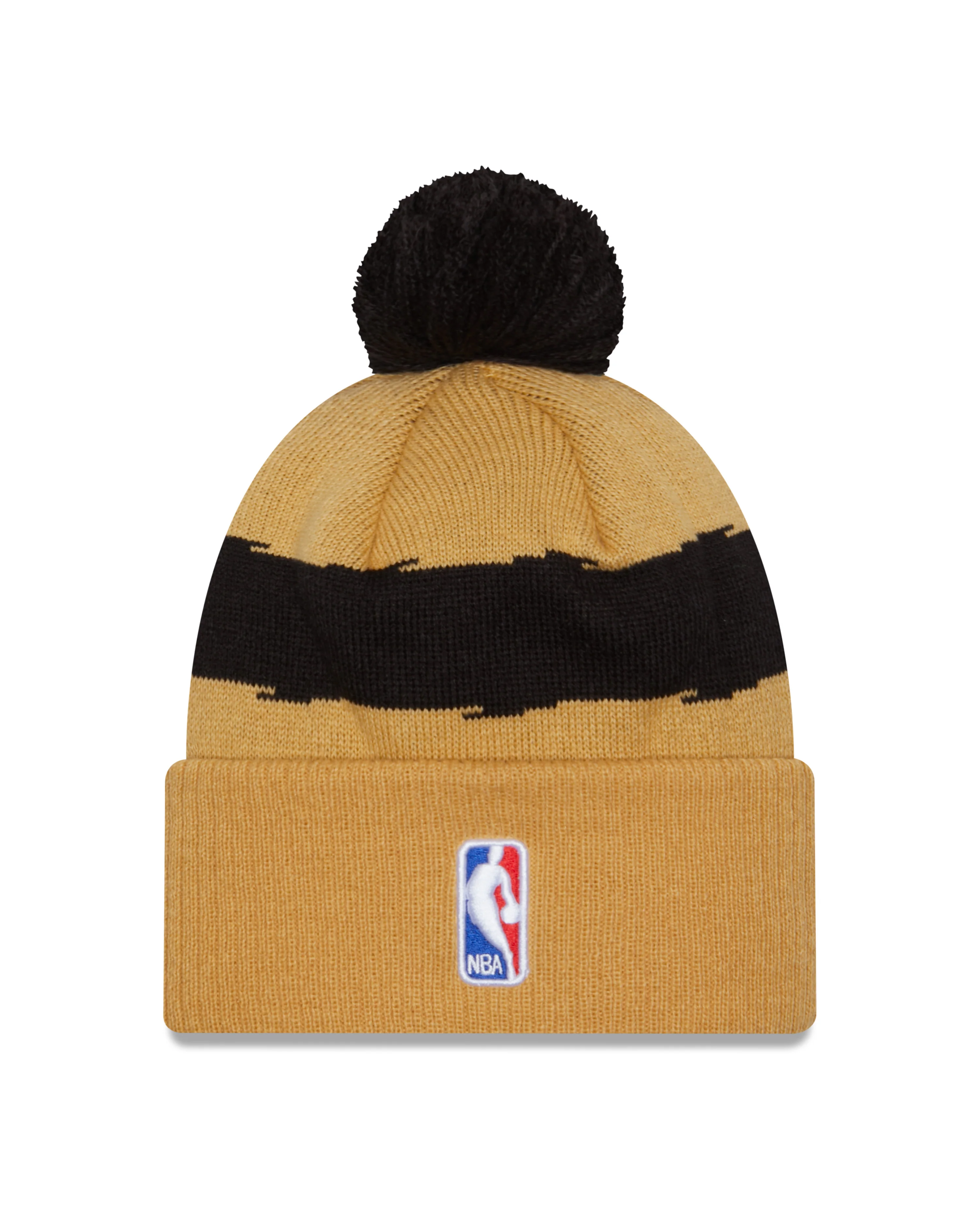 Toronto Raptors New Era City Edition 2023-24 Pom Knit Toque - Tan/Black - Image 2