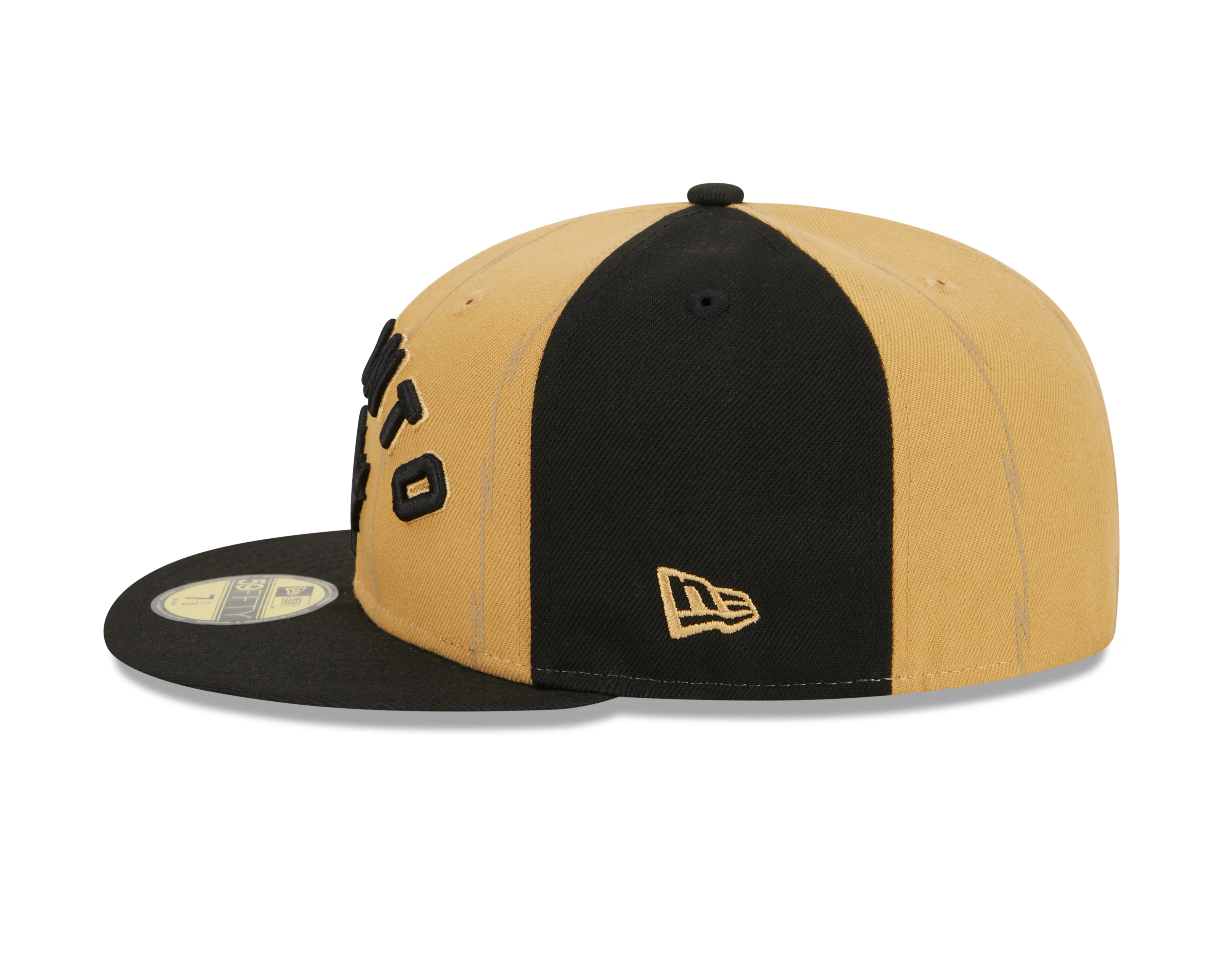 Toronto Raptors New Era City Edition 23/24 59FIFTY Fitted Hat - Tan/Black - Image 4