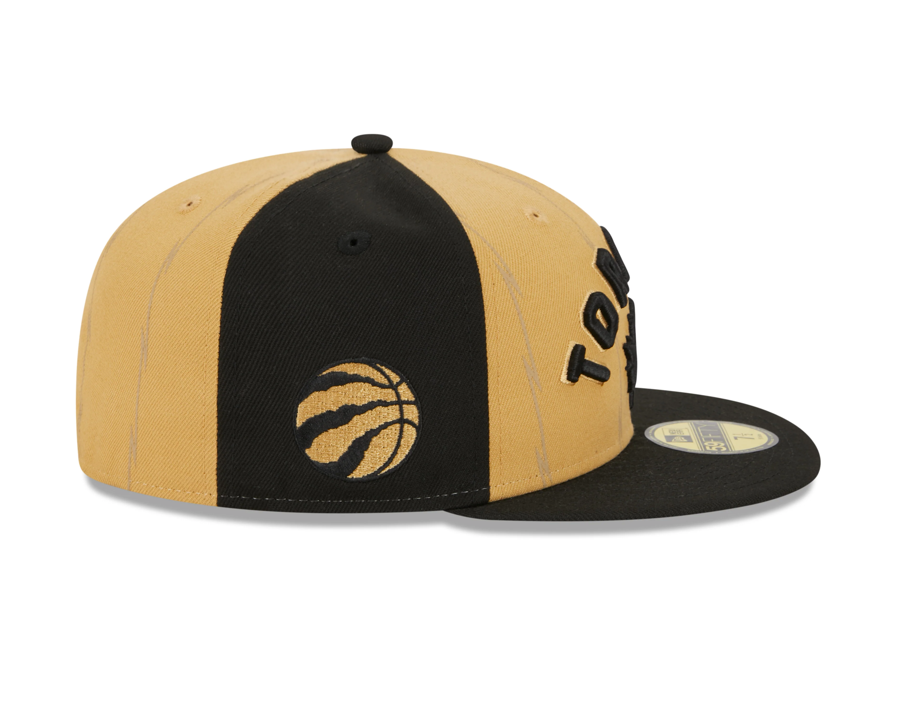 Toronto Raptors New Era City Edition 23/24 59FIFTY Fitted Hat - Tan/Black - Image 6