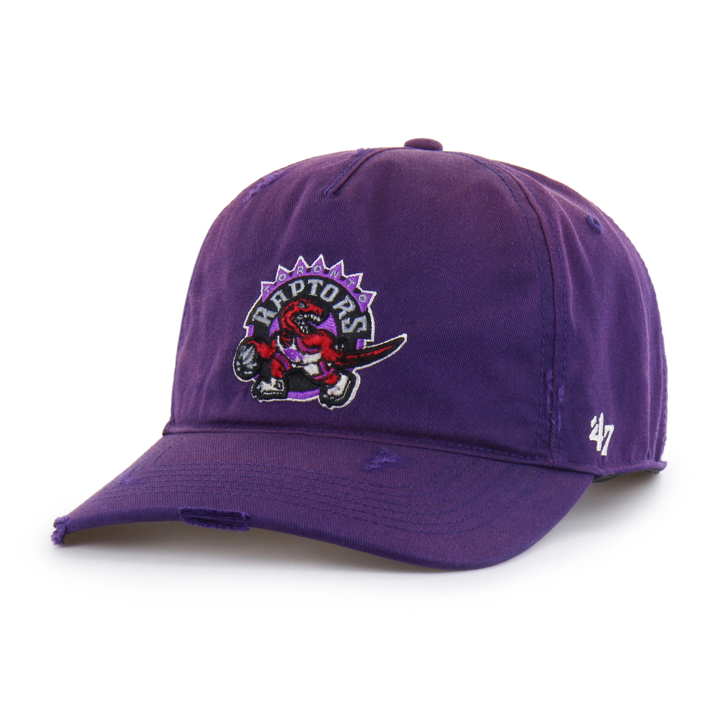 Toronto Raptors Retro 47' Brand Worn Down Hitch A-Frame Snap-Back Hat - Purple - Image 4
